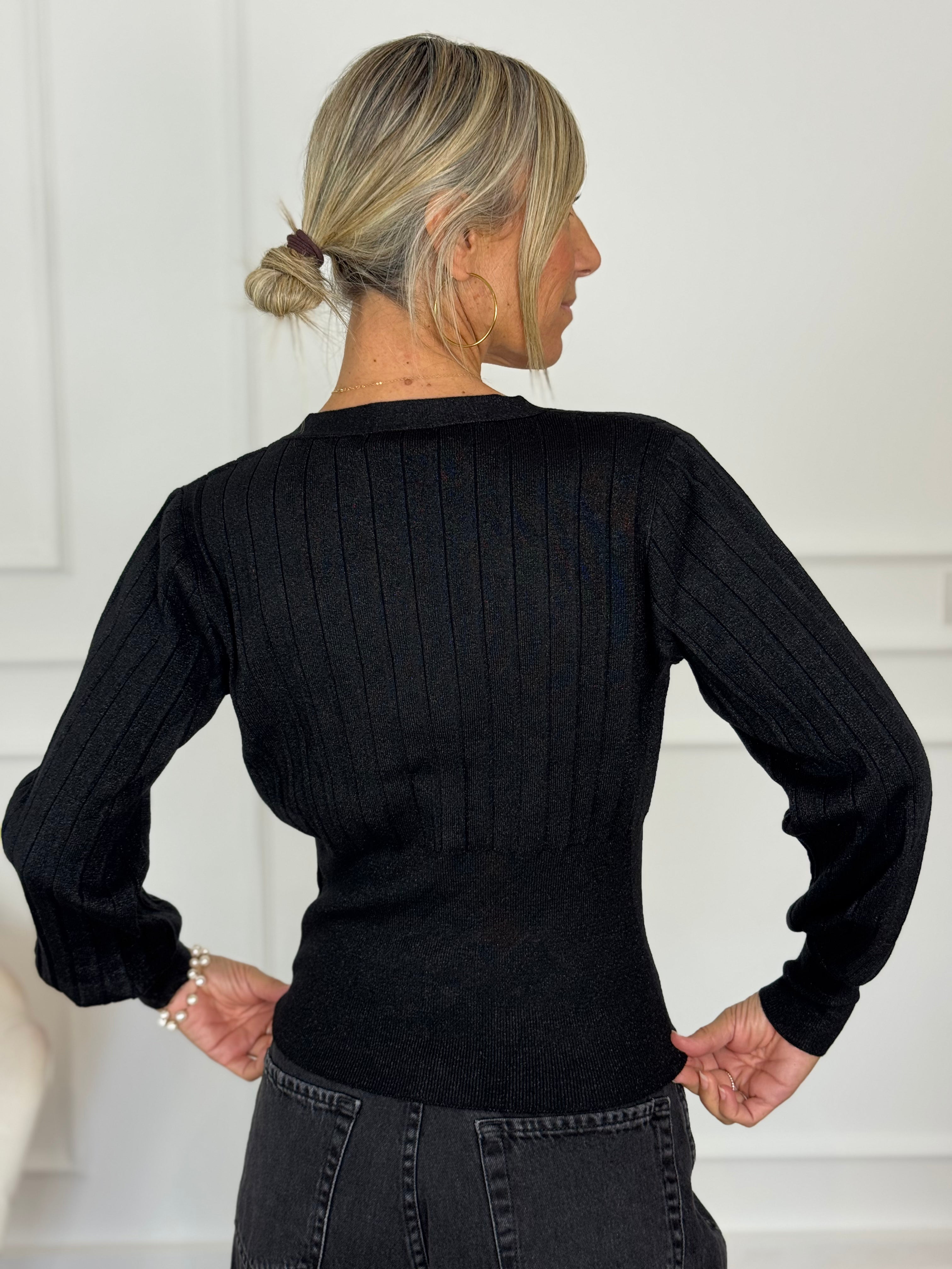 Cardigan coste lurex artigli