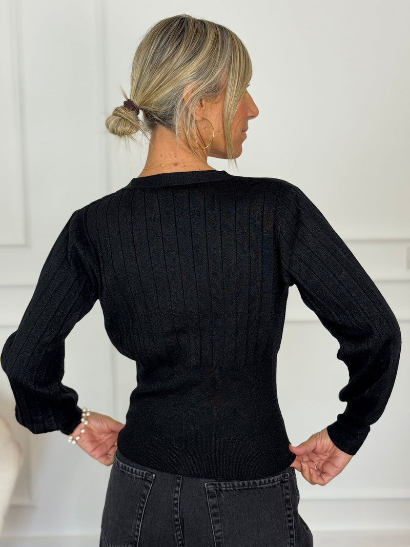 Cardigan coste lurex artigli