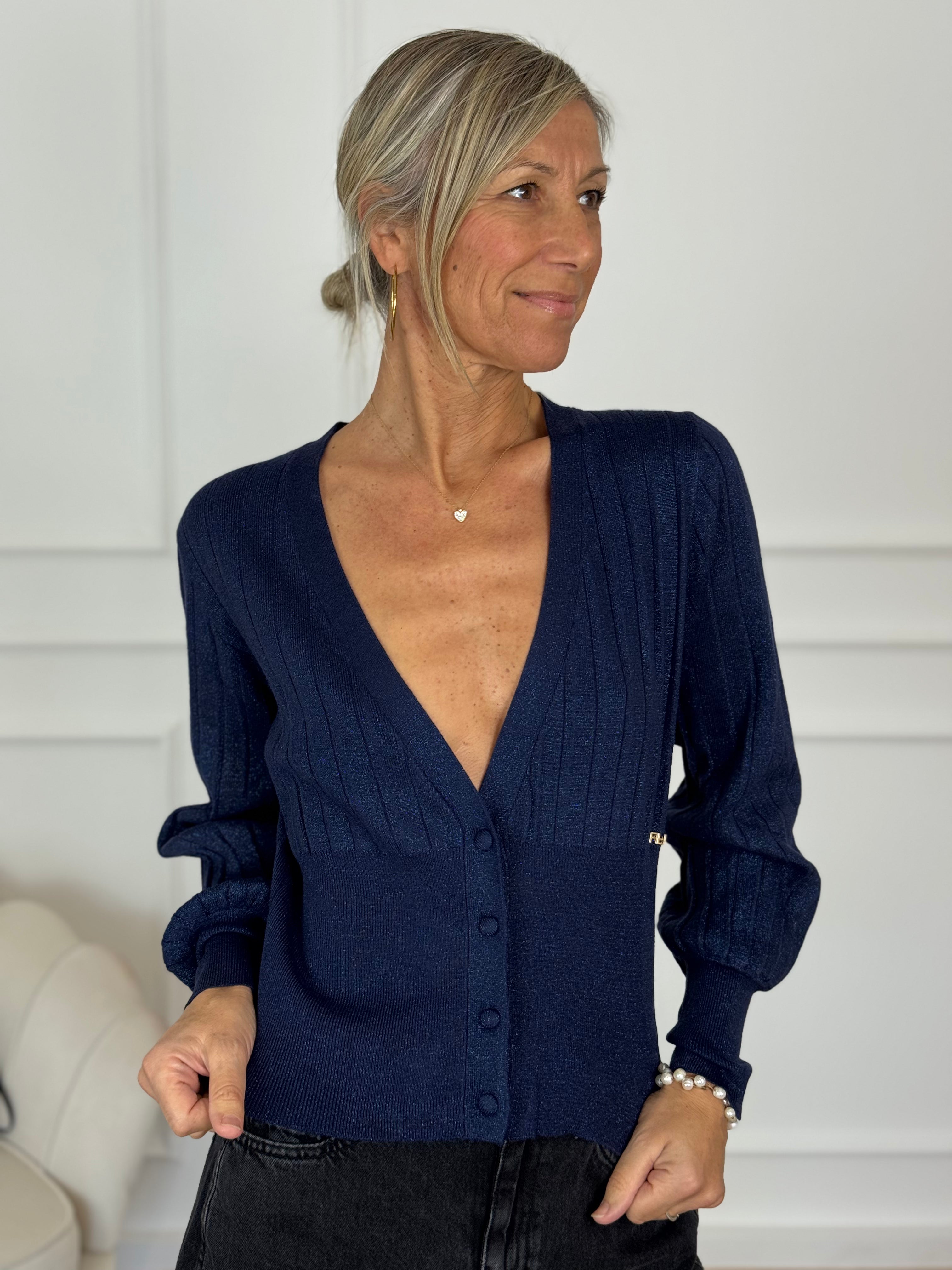 Cardigan coste lurex artigli