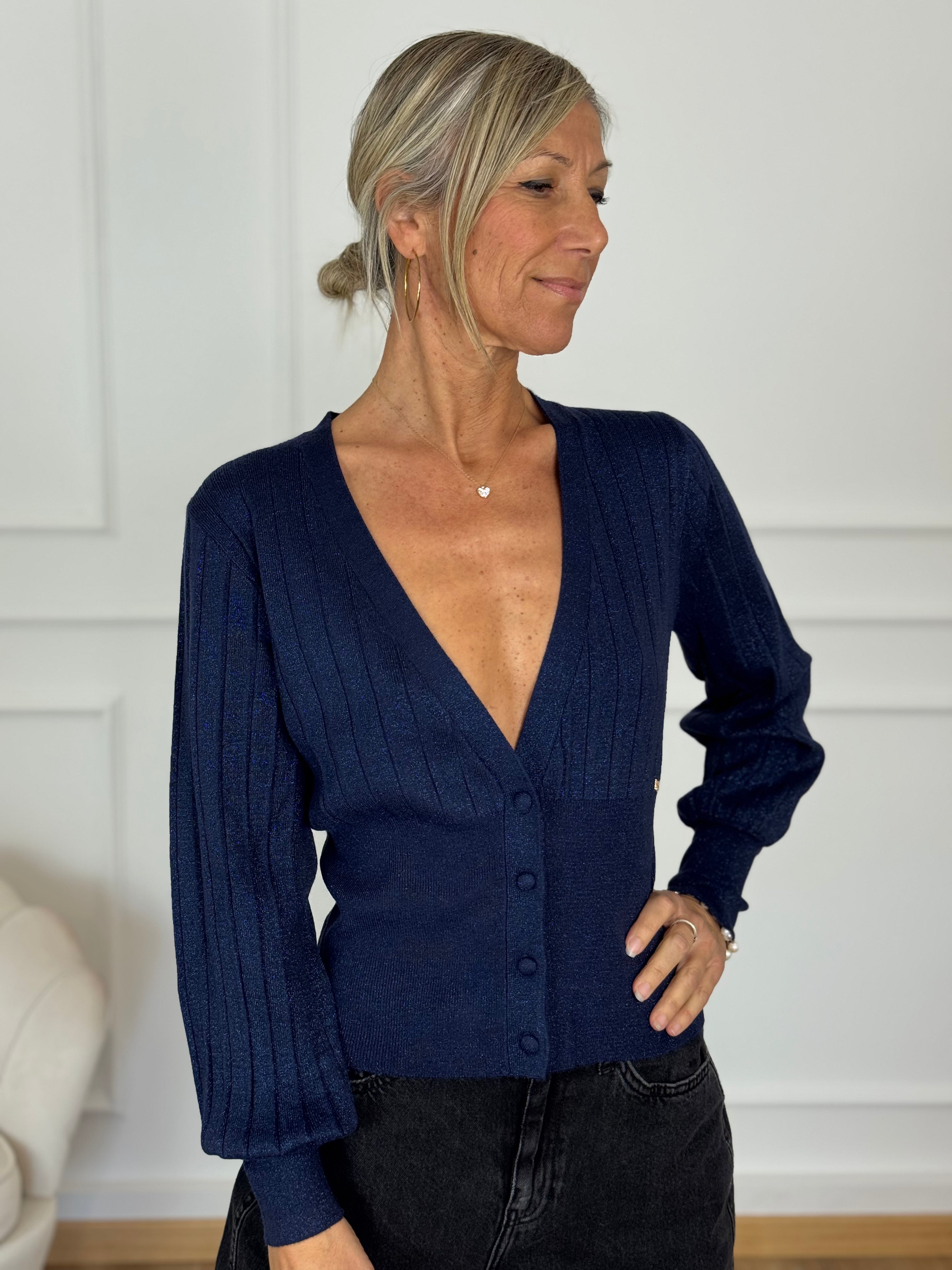 Cardigan coste lurex artigli