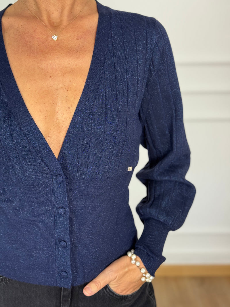 Cardigan coste lurex artigli