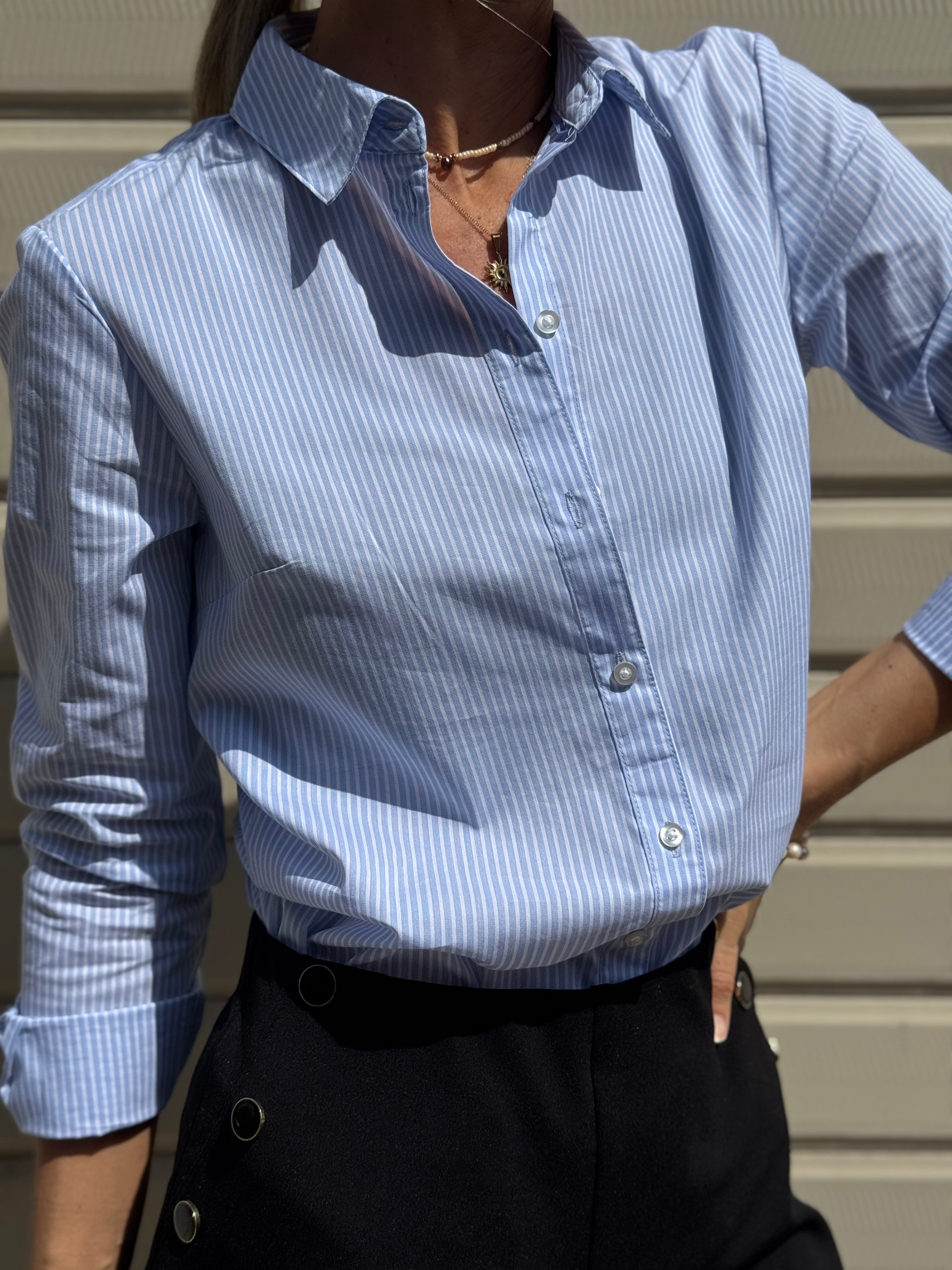 Camicia Millerighe Azzurra