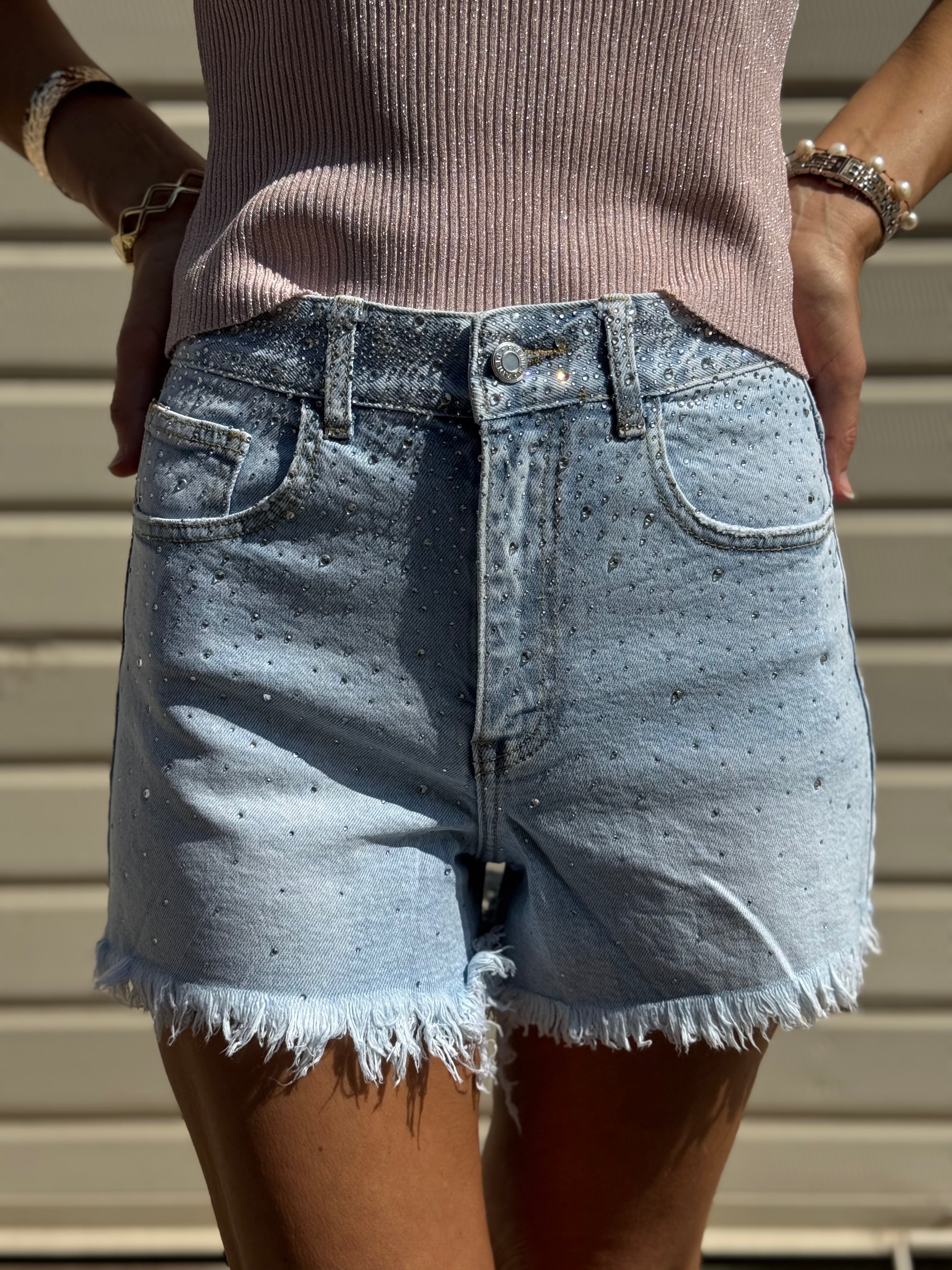 Shorts Jeans Strass