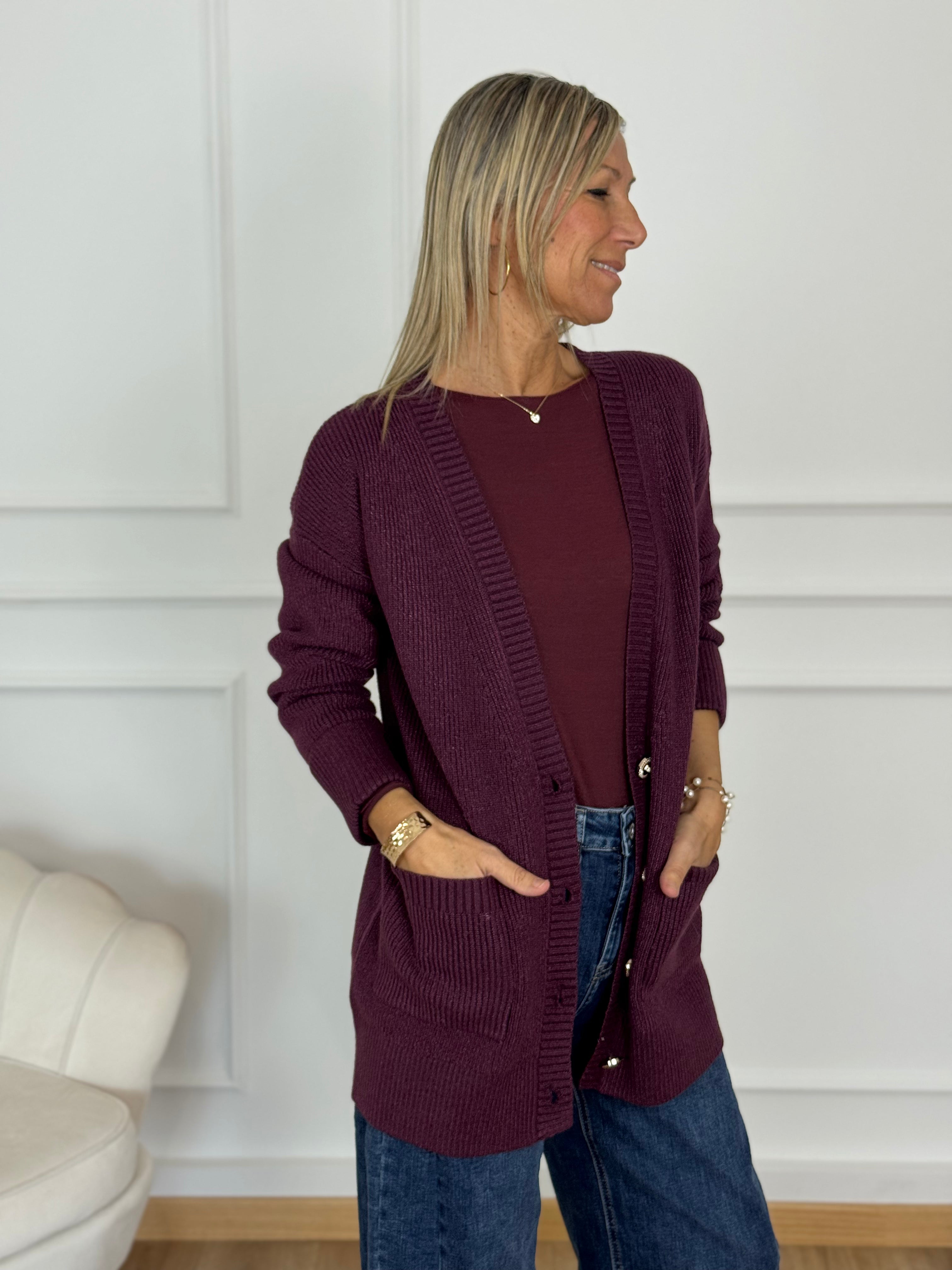 Cardigan bottoni artigli