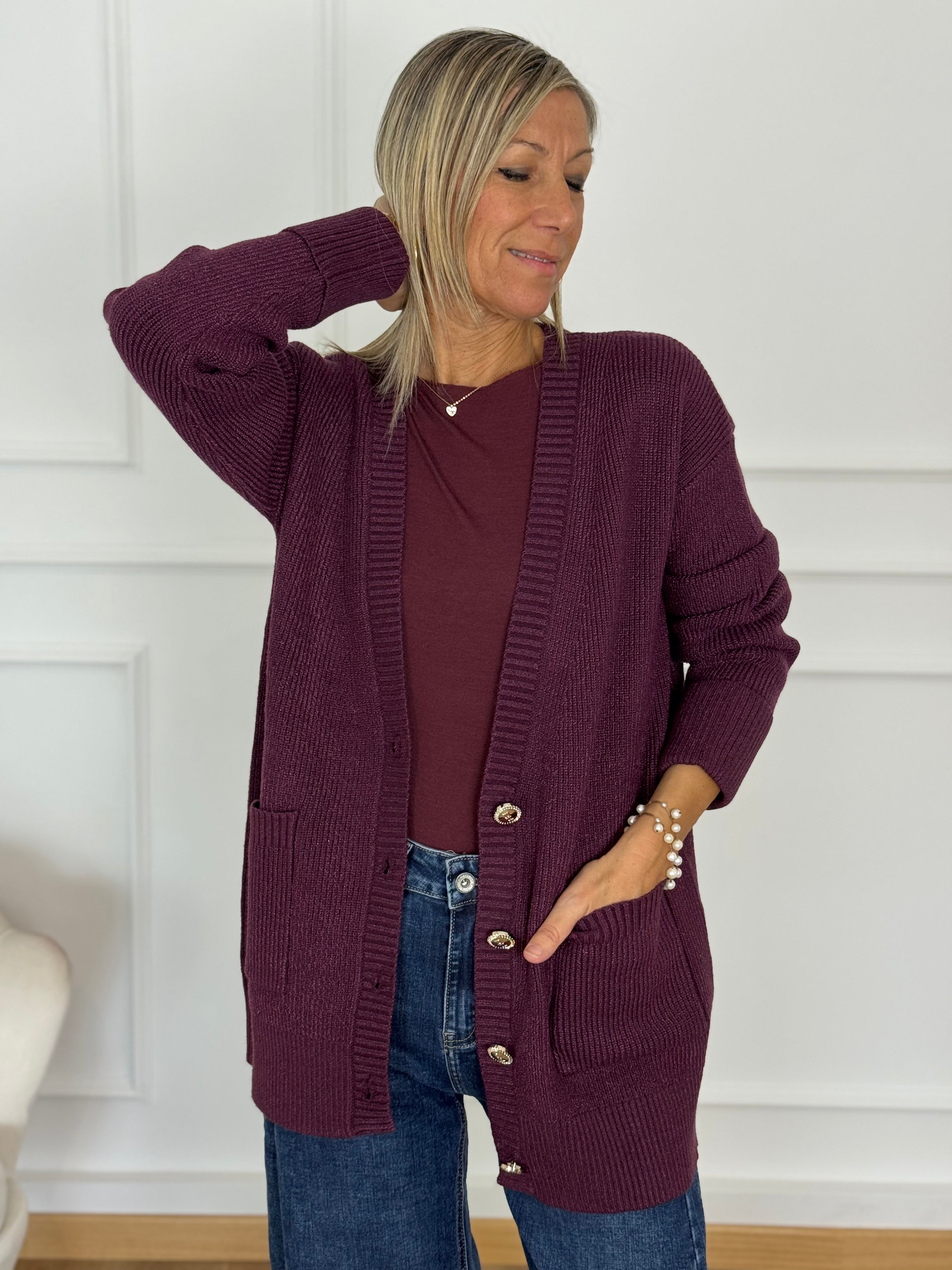 Cardigan bottoni artigli