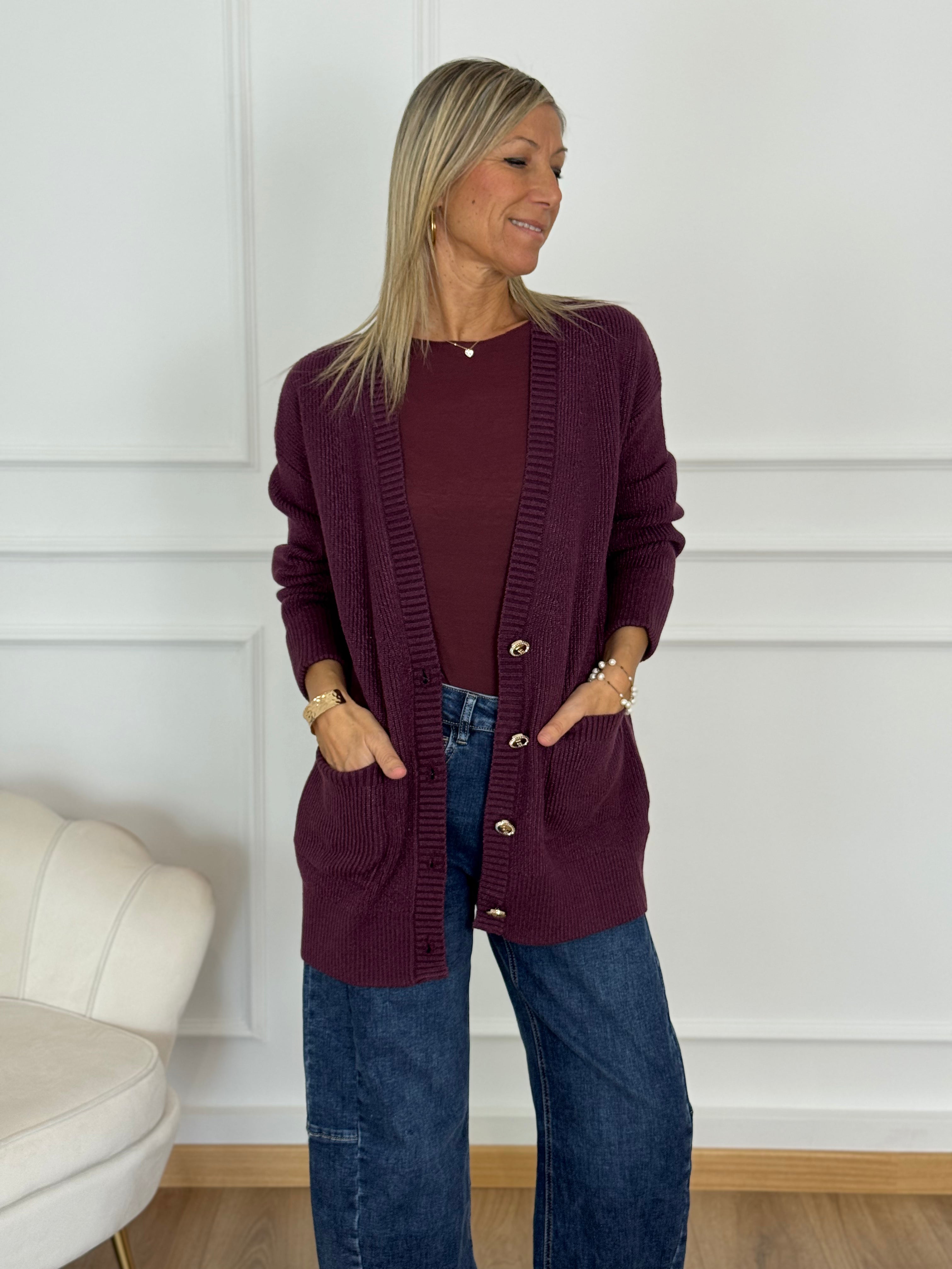 Cardigan bottoni artigli