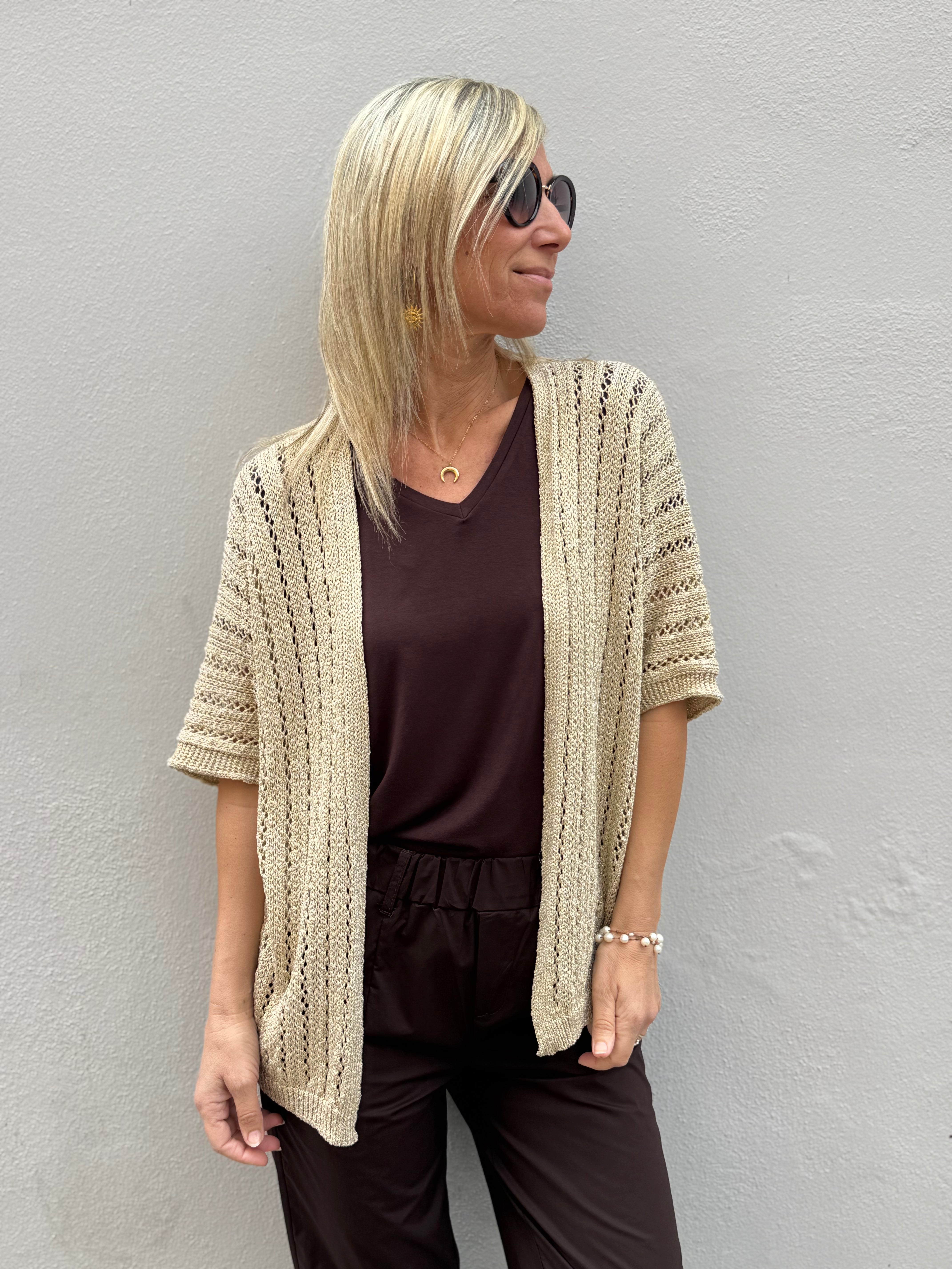 Cardigan kimono oro adora