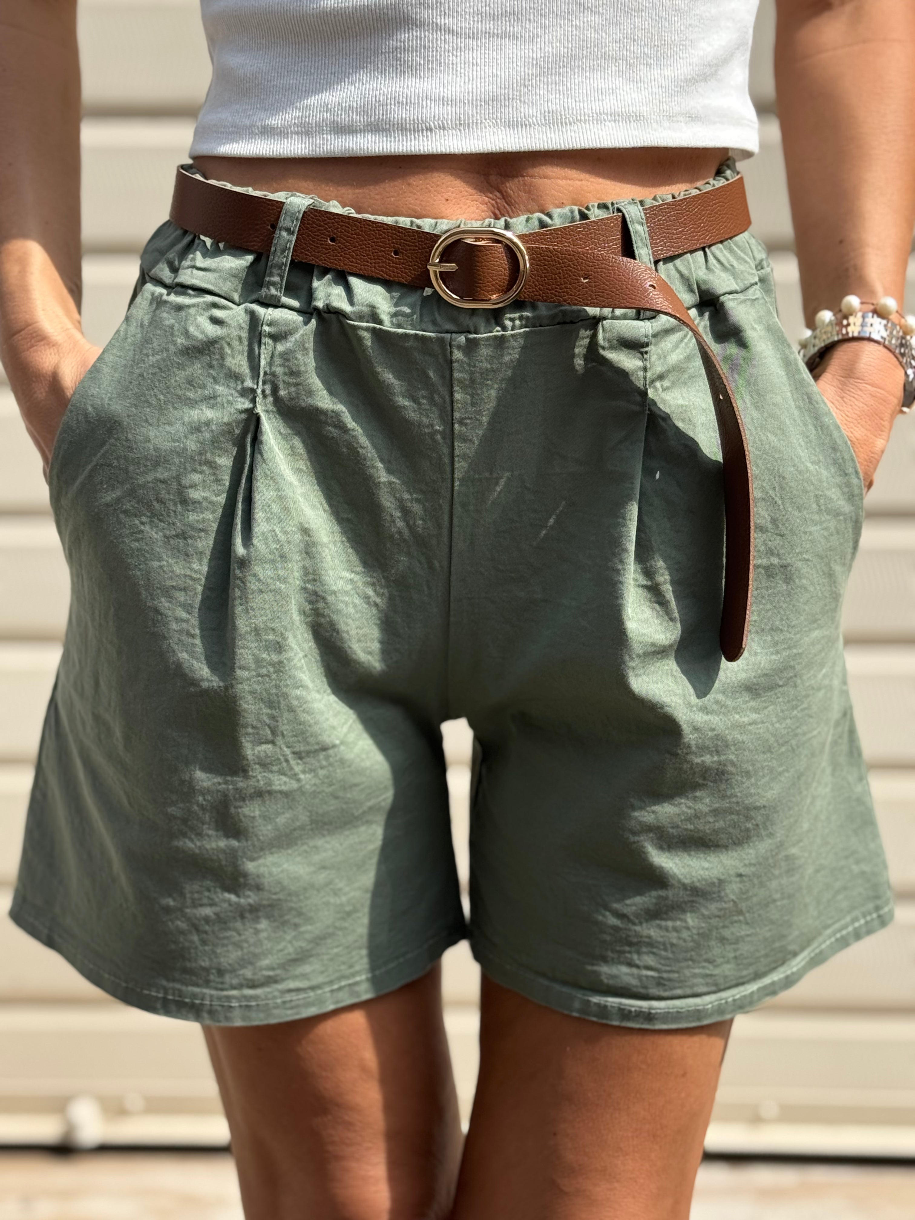 Shorts Cotone Con Elastico