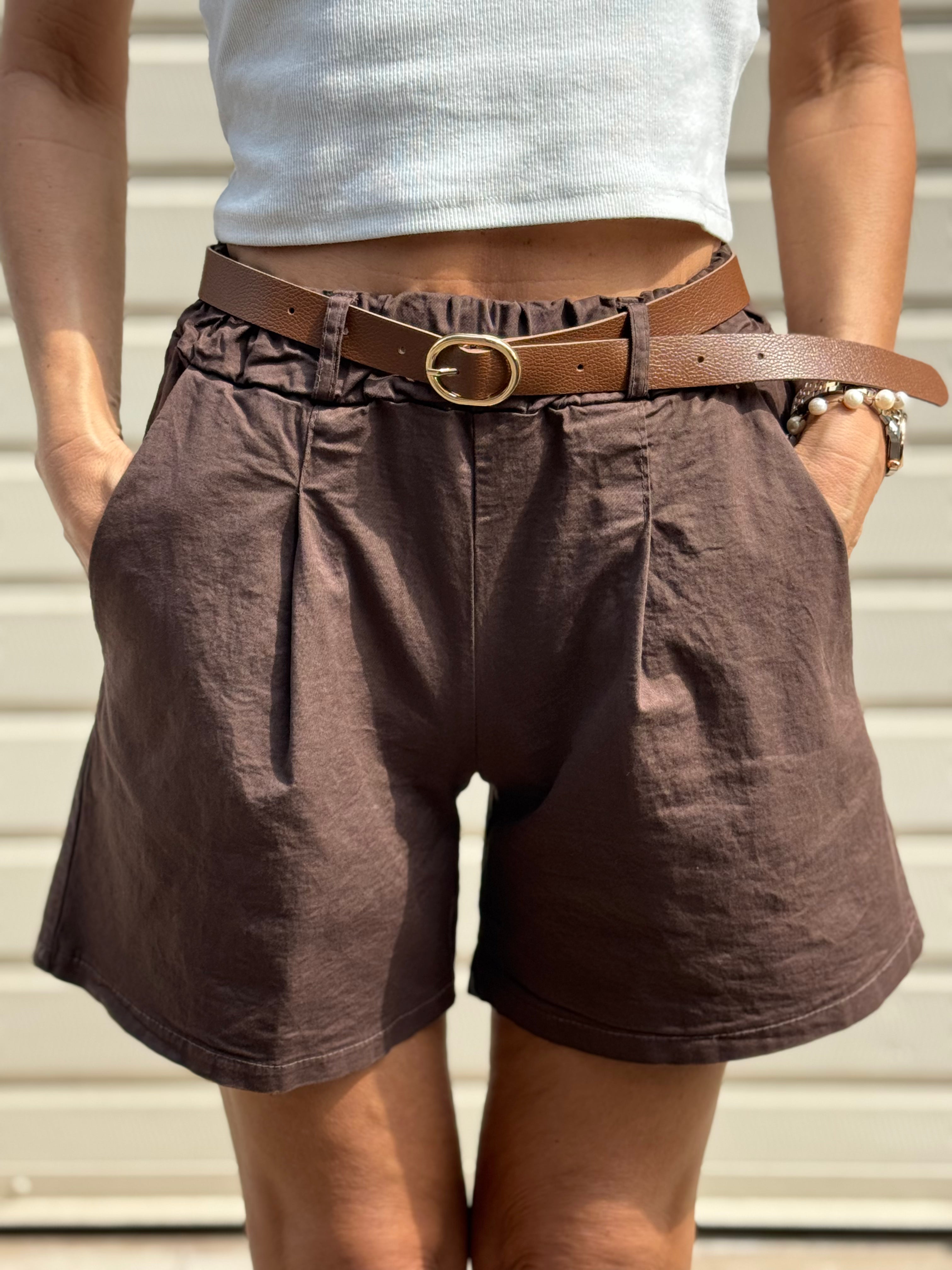 Shorts Cotone Con Elastico