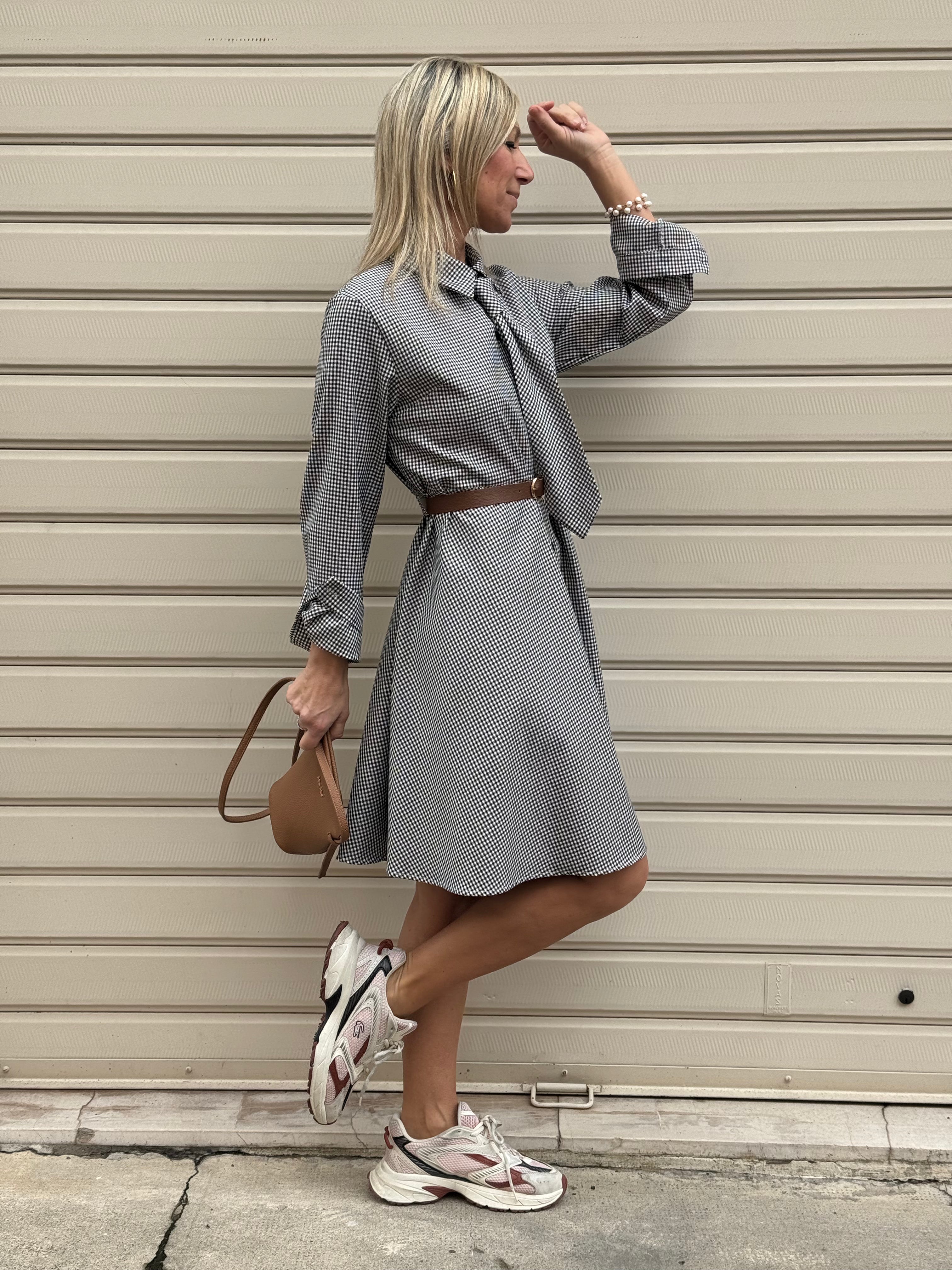 Abito cravatta vichy Adora