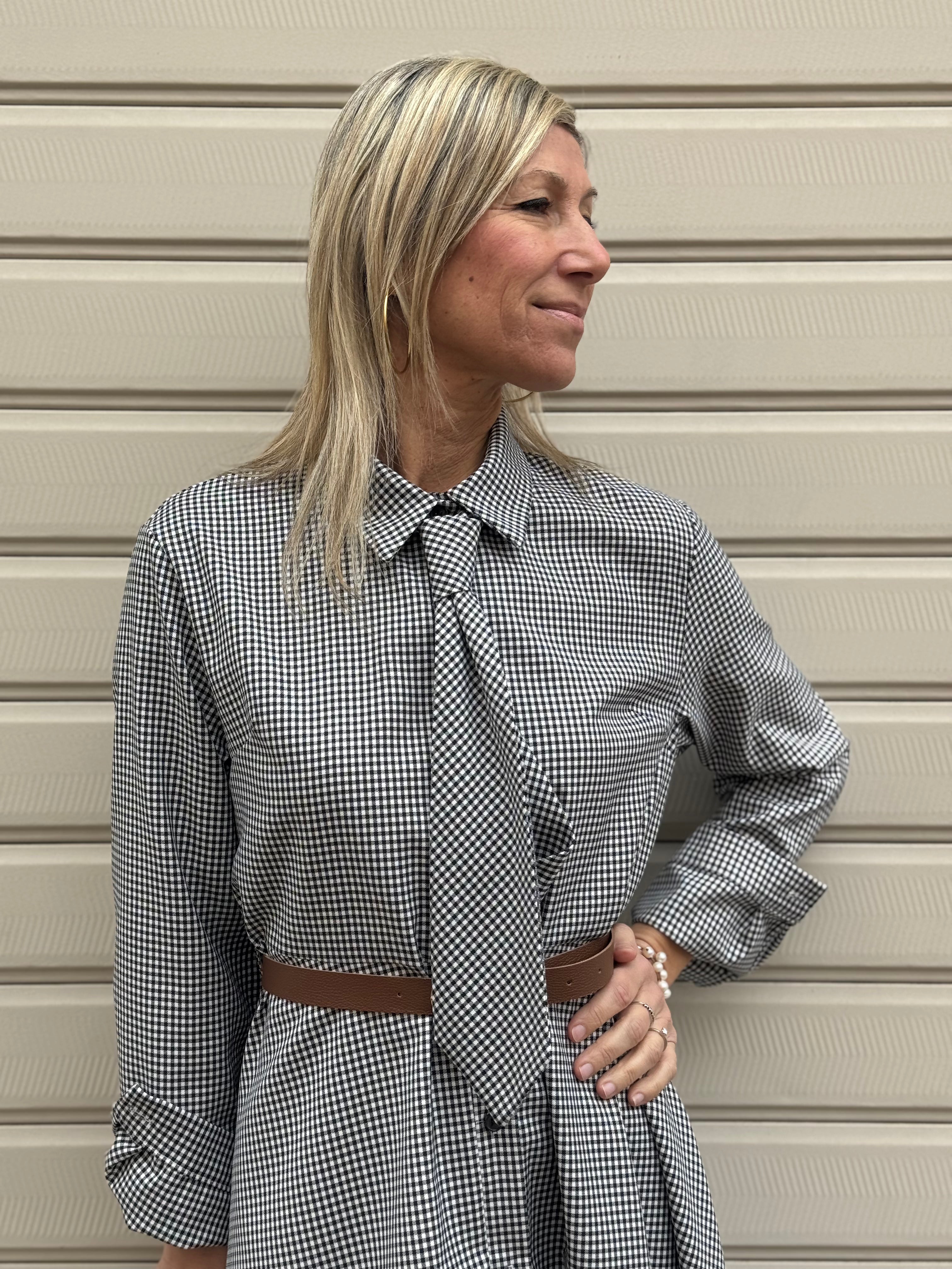 Abito cravatta vichy Adora