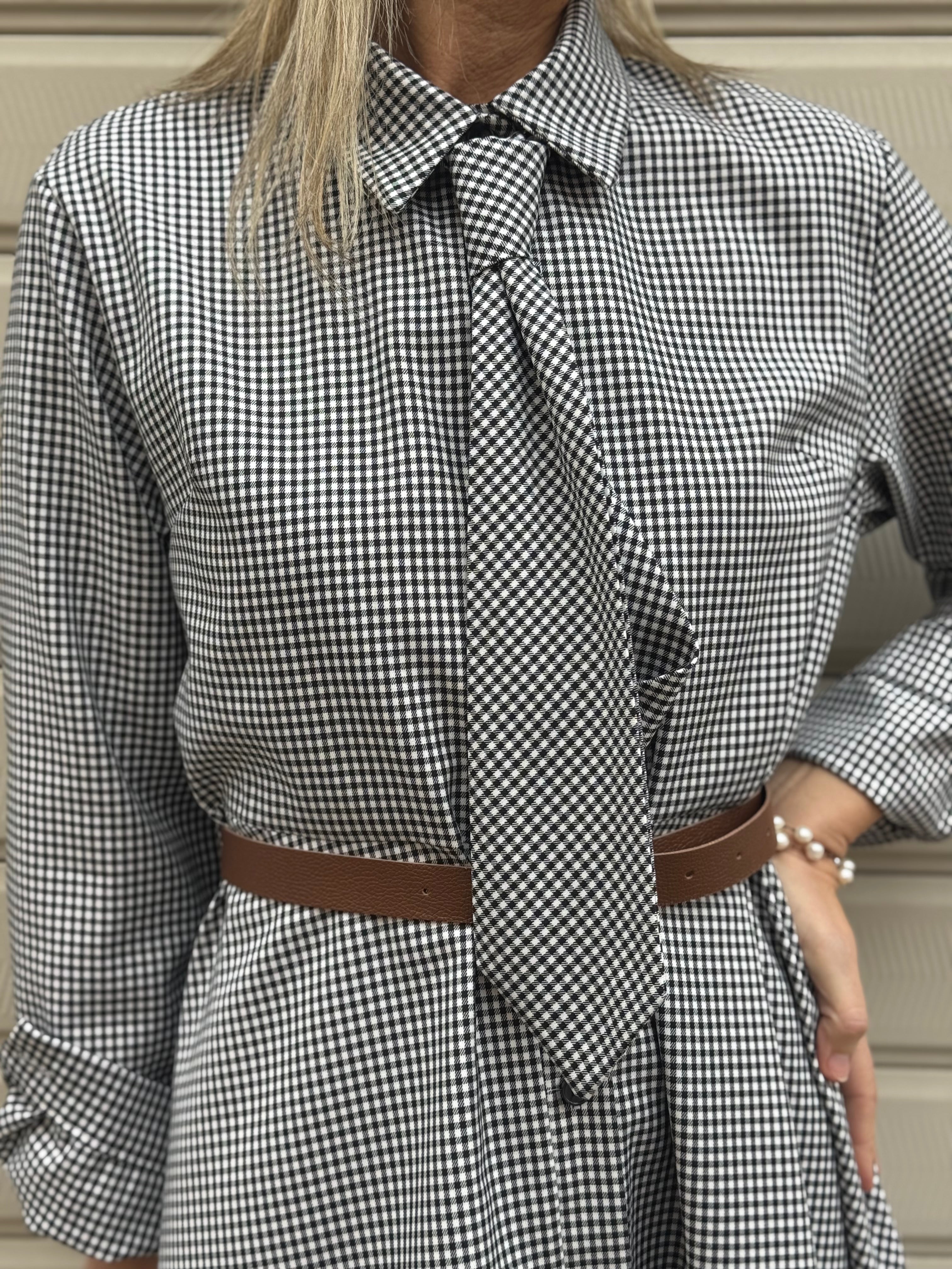 Abito cravatta vichy Adora