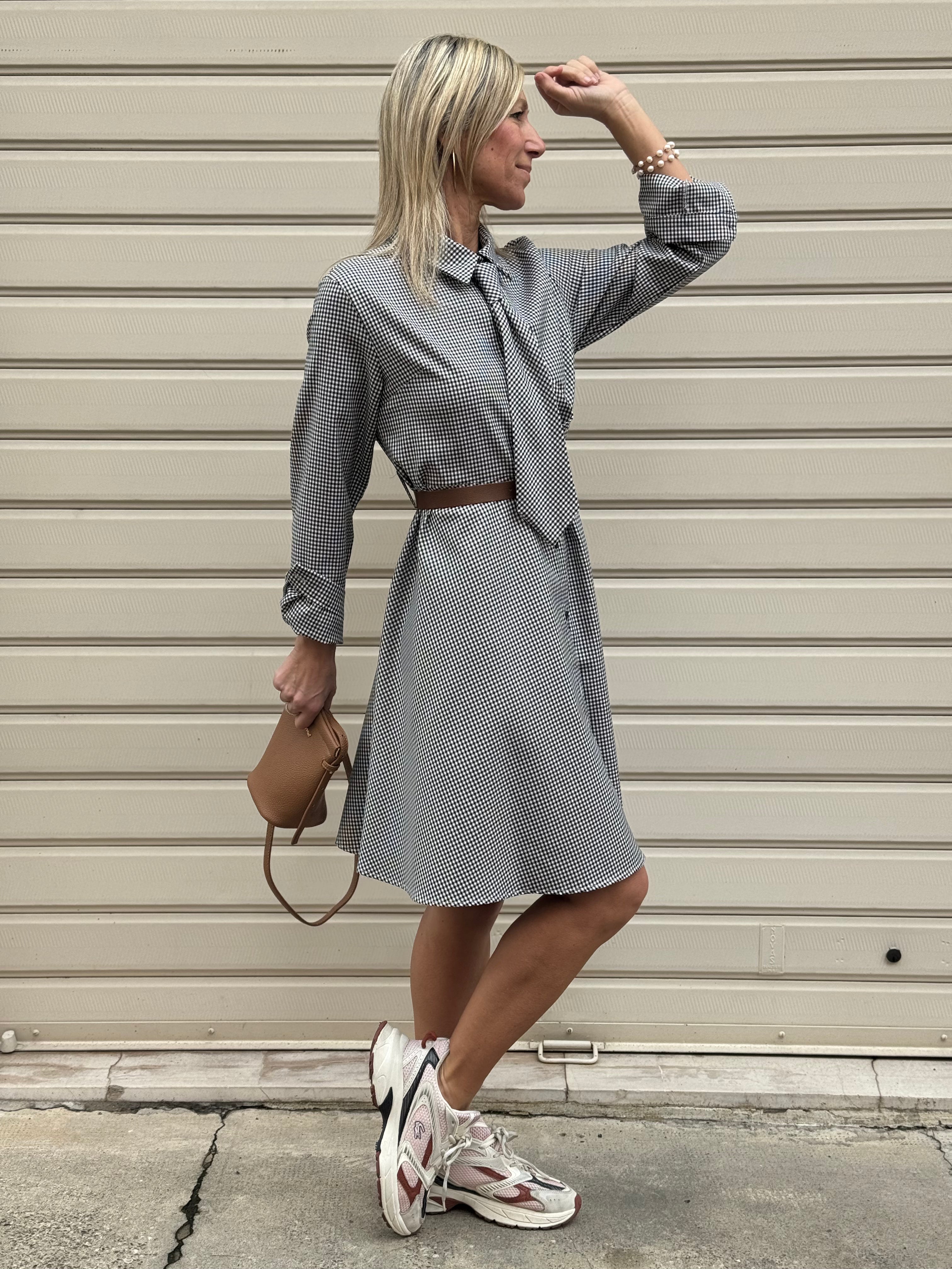 Abito cravatta vichy Adora