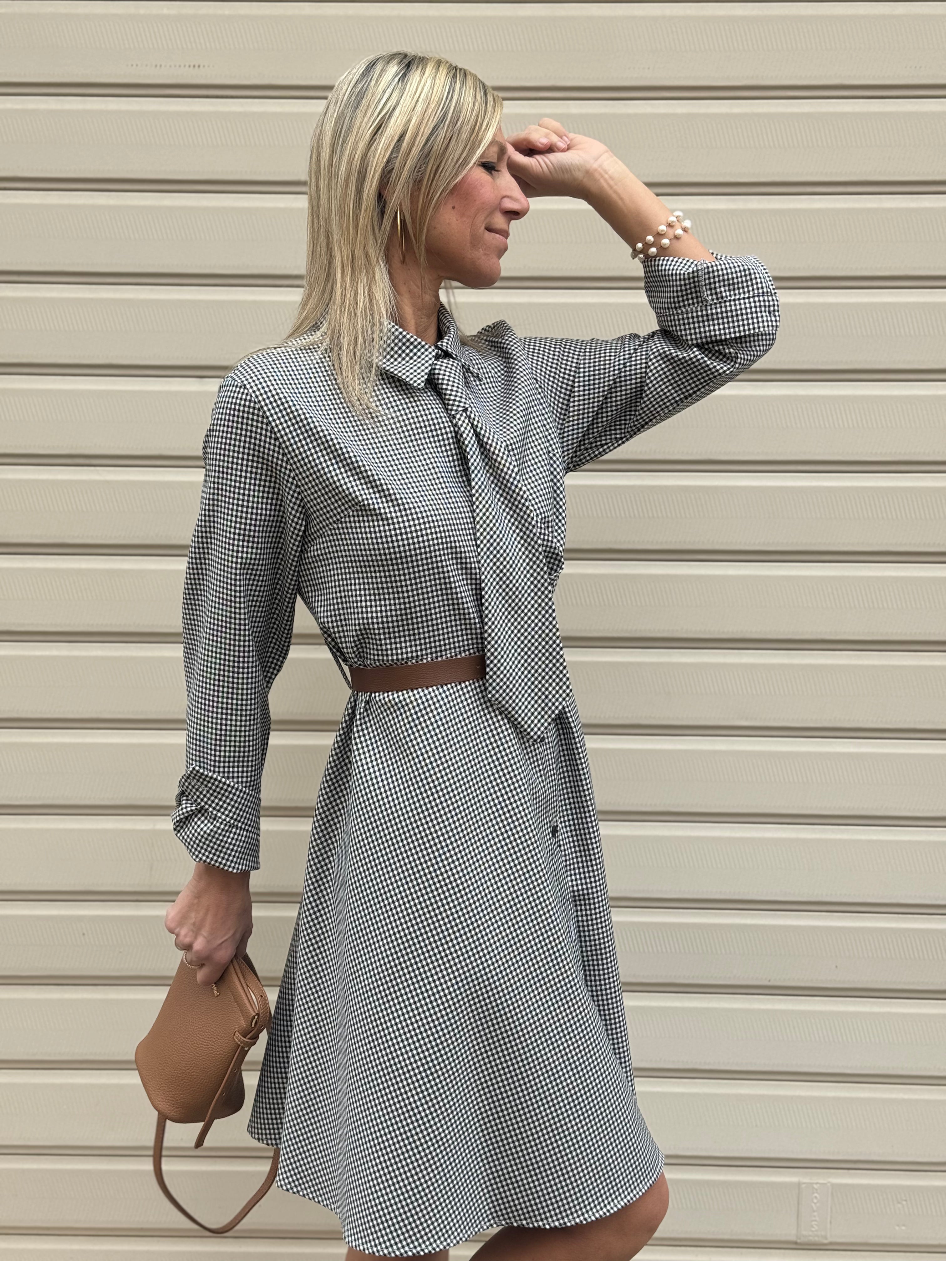 Abito cravatta vichy Adora