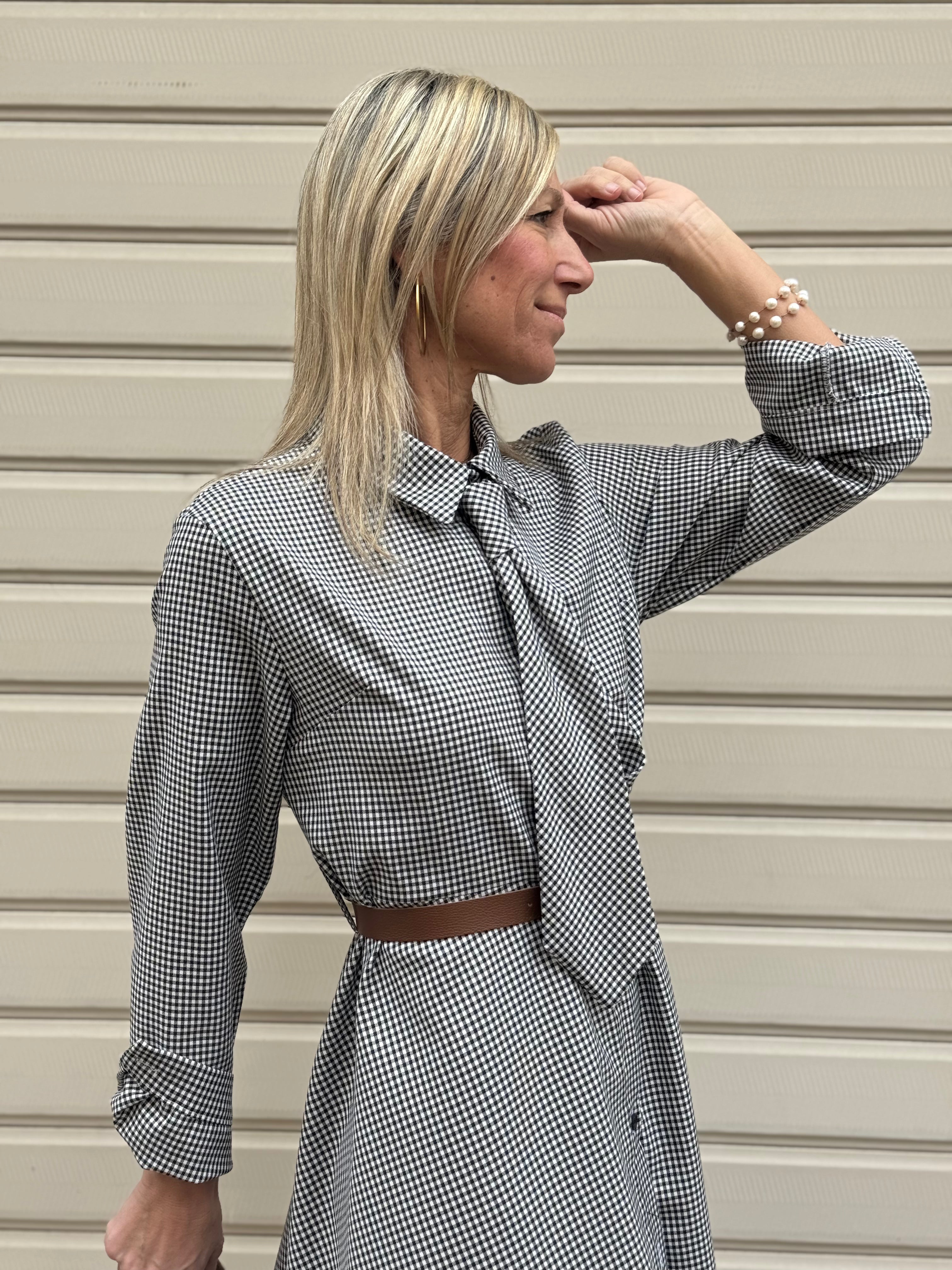 Abito cravatta vichy Adora