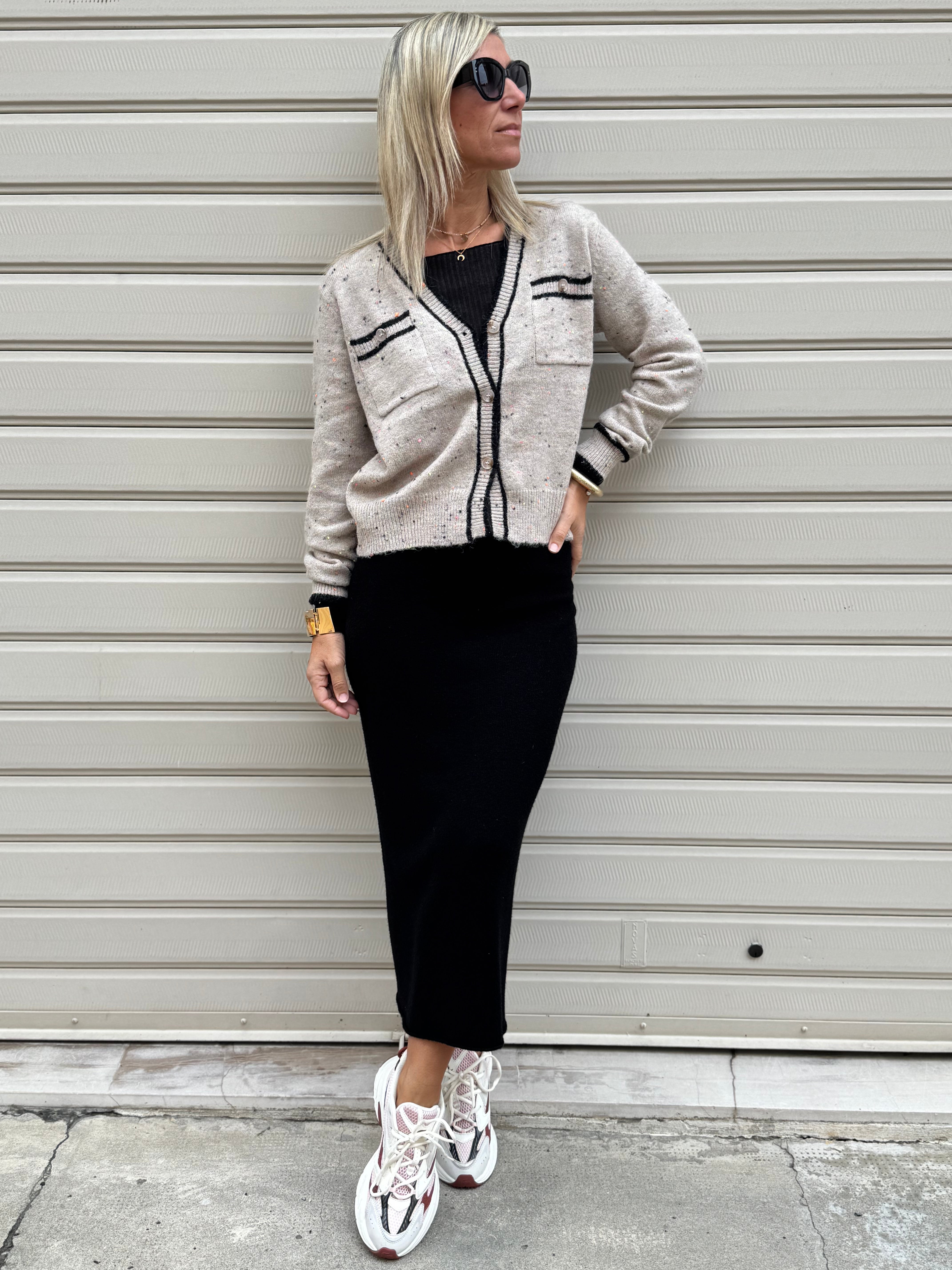 Cardigan puntini fluo