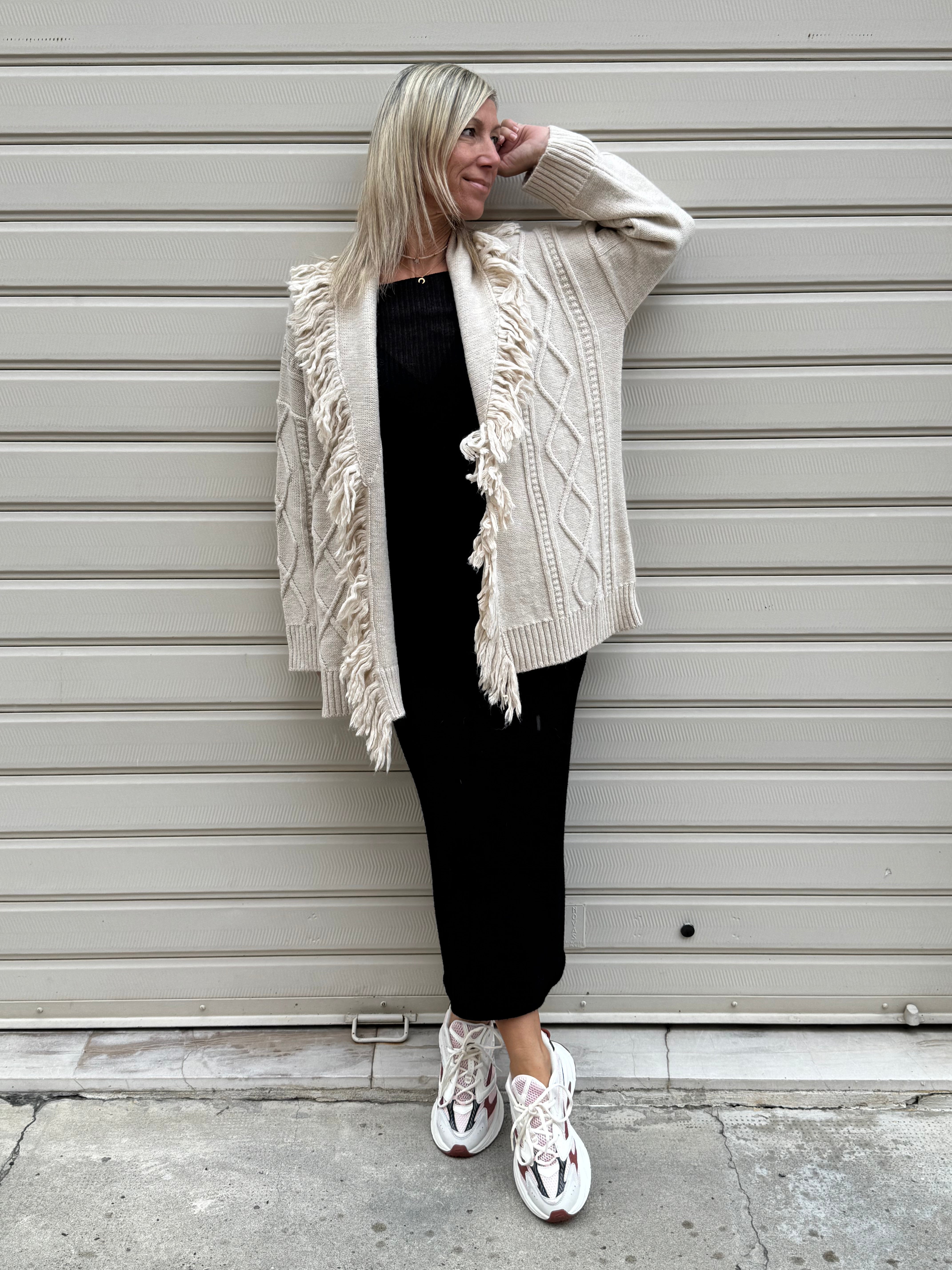Maxi cardigan con losanghe