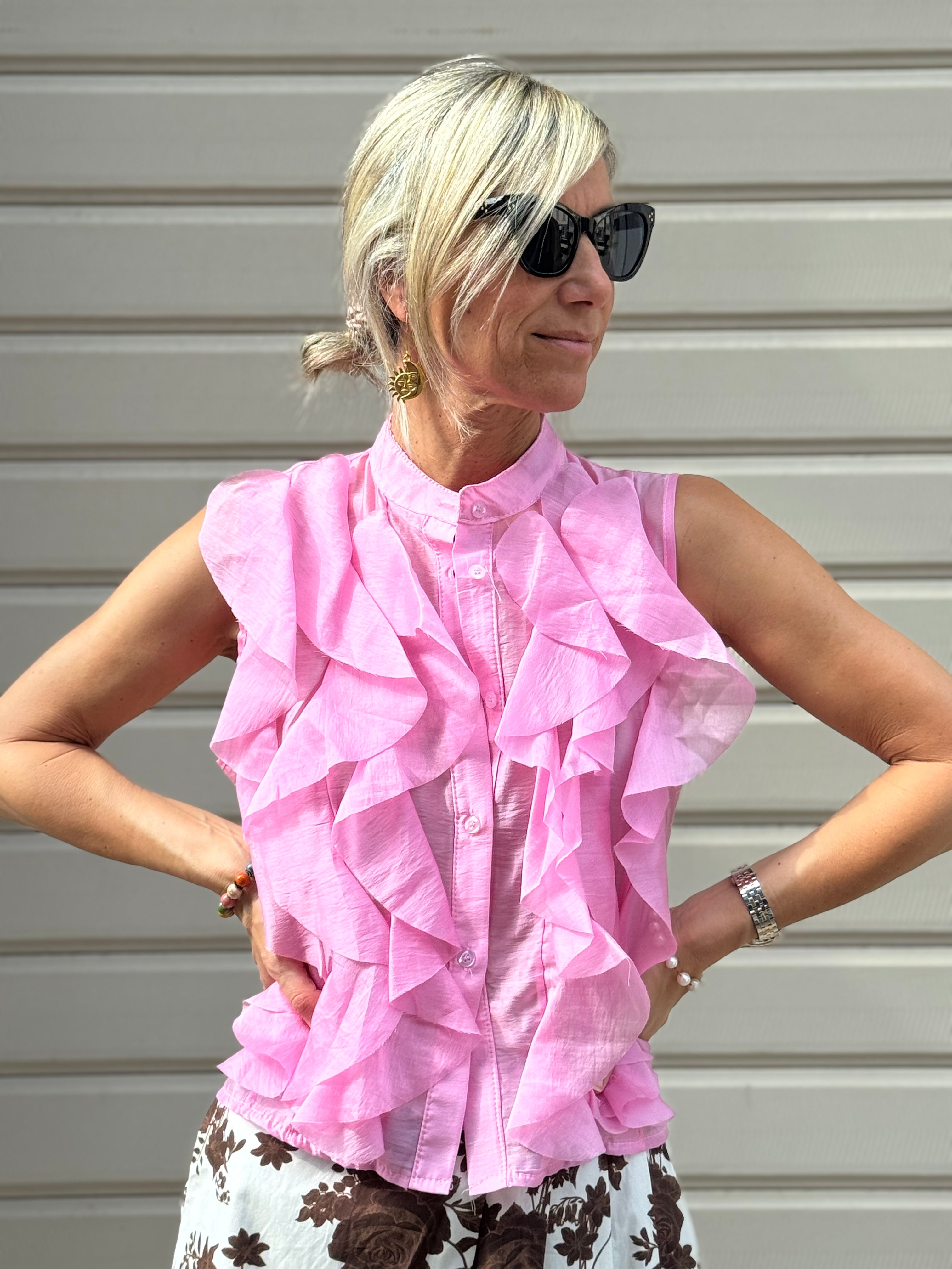 Camicia Smanicata Volant