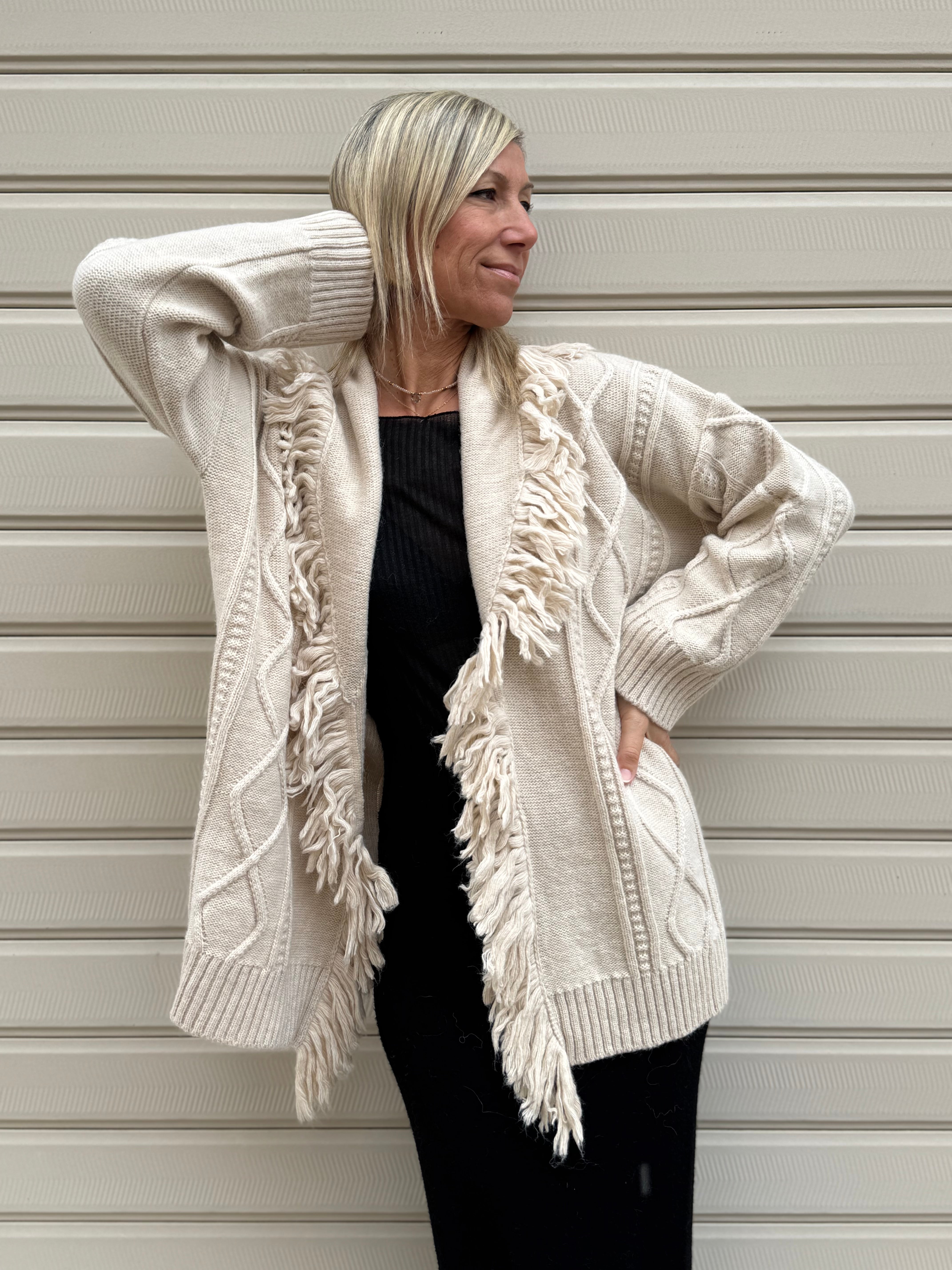 Maxi cardigan con losanghe