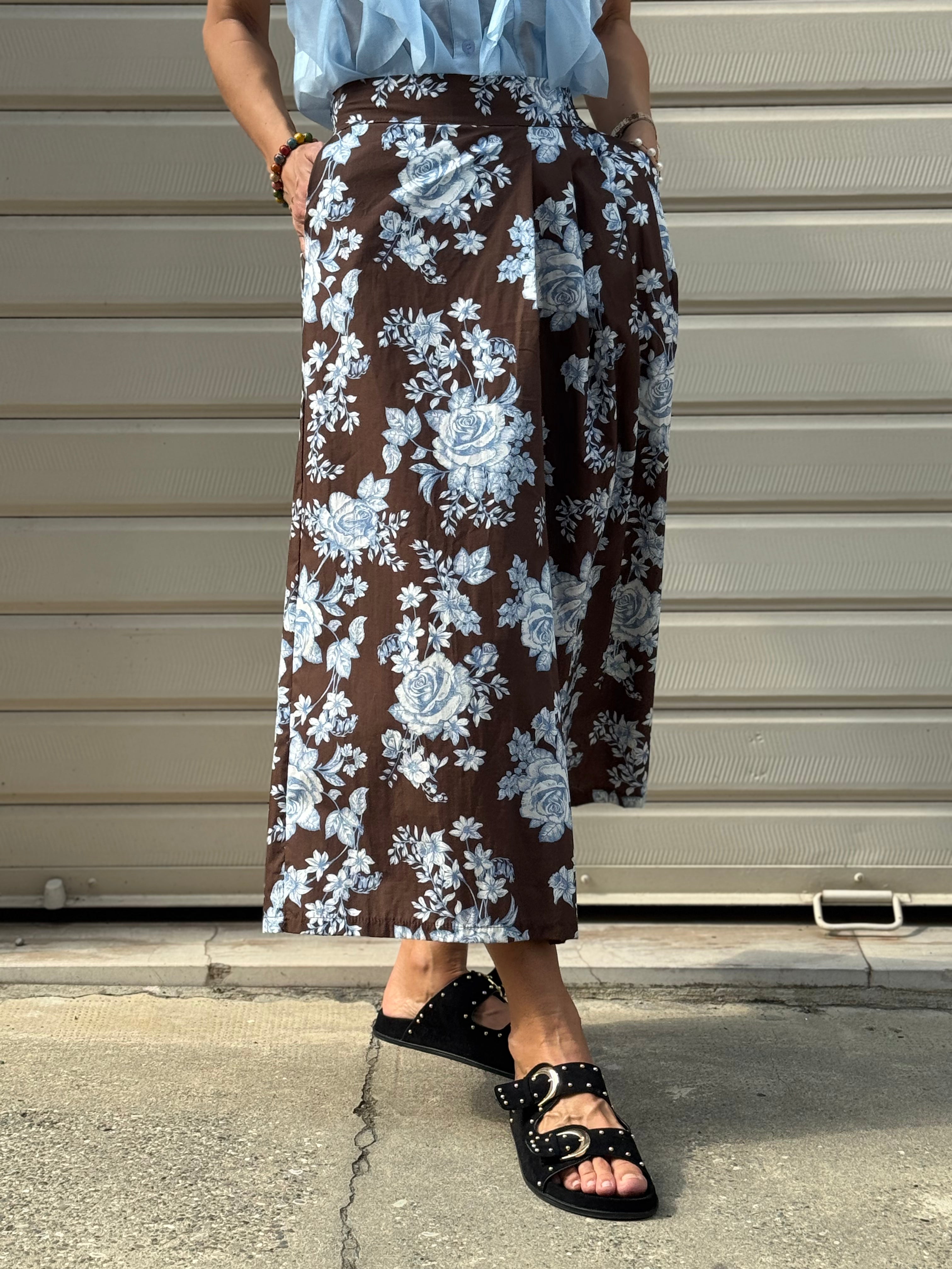 Gonna Pantalone Cotone Fiori