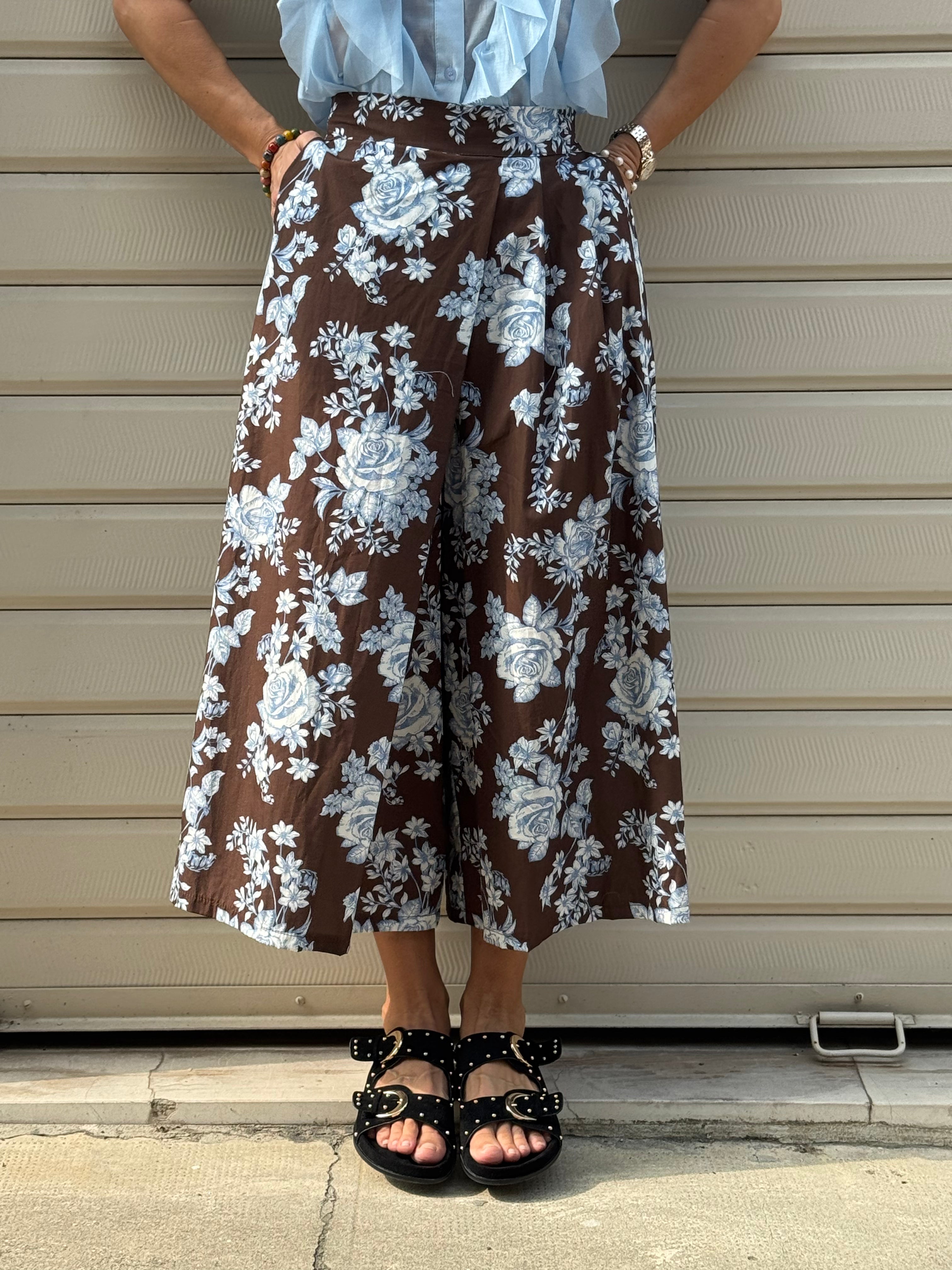 Gonna Pantalone Cotone Fiori