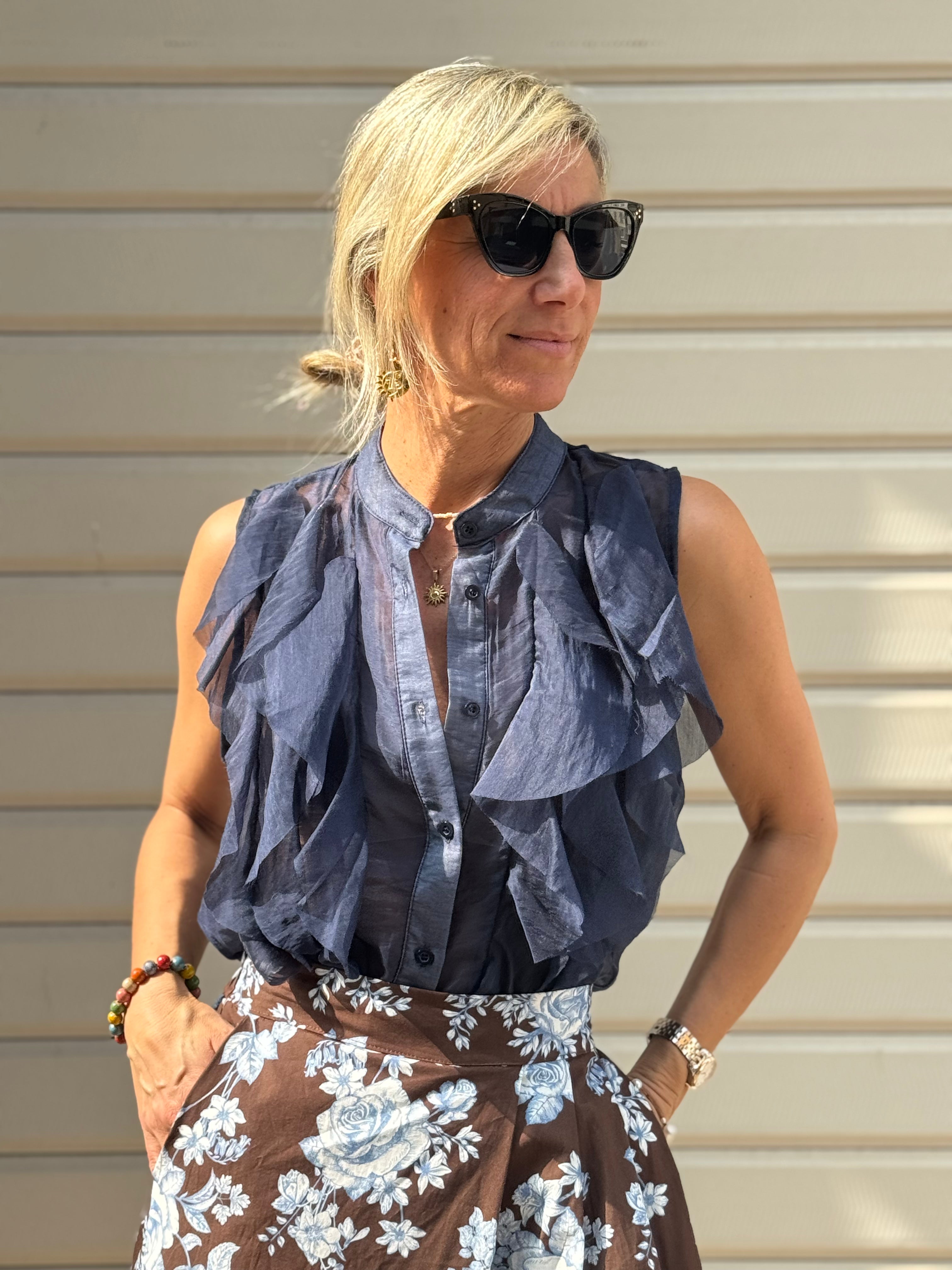 Camicia Smanicata Volant