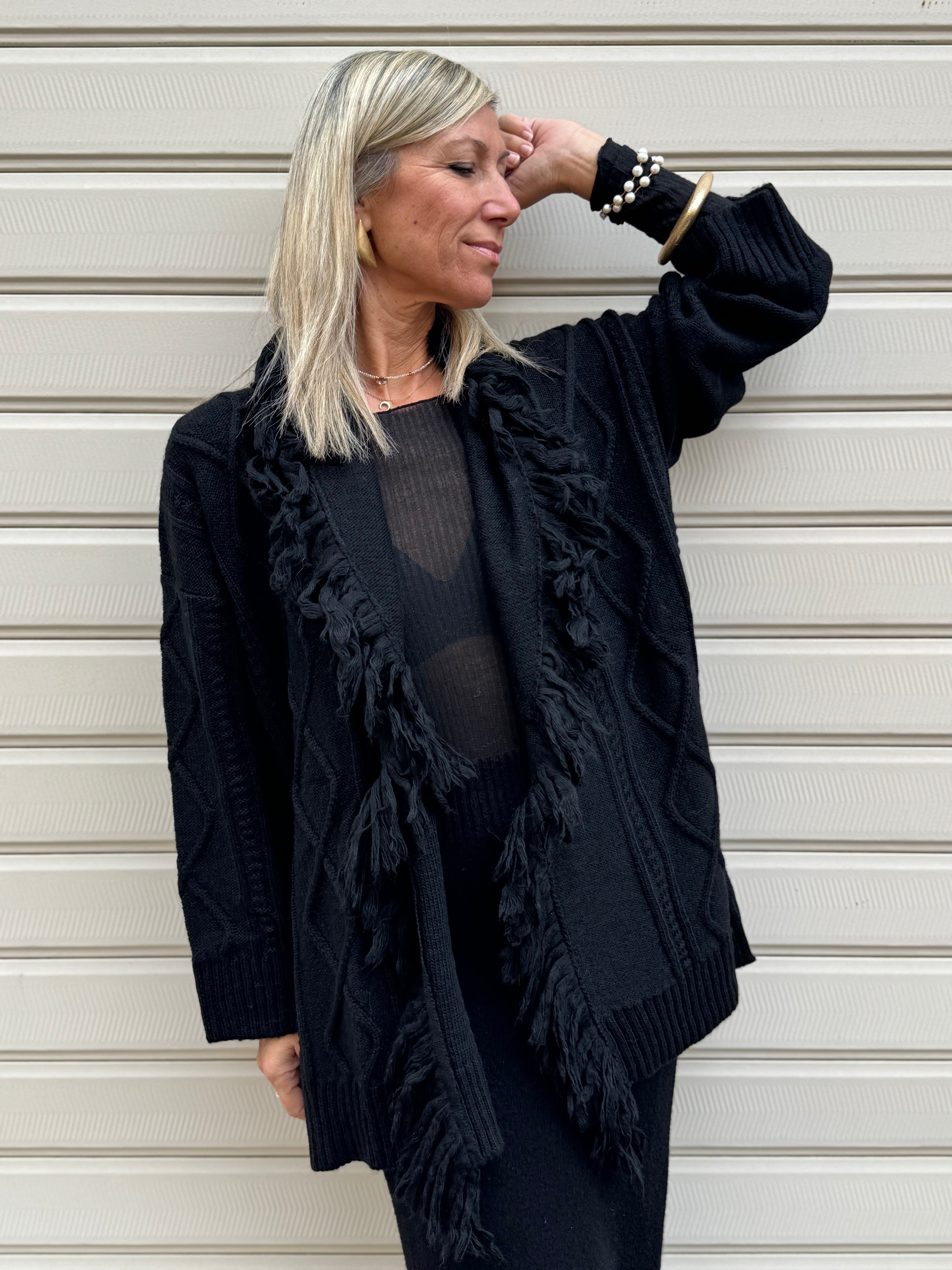 Maxi cardigan con losanghe