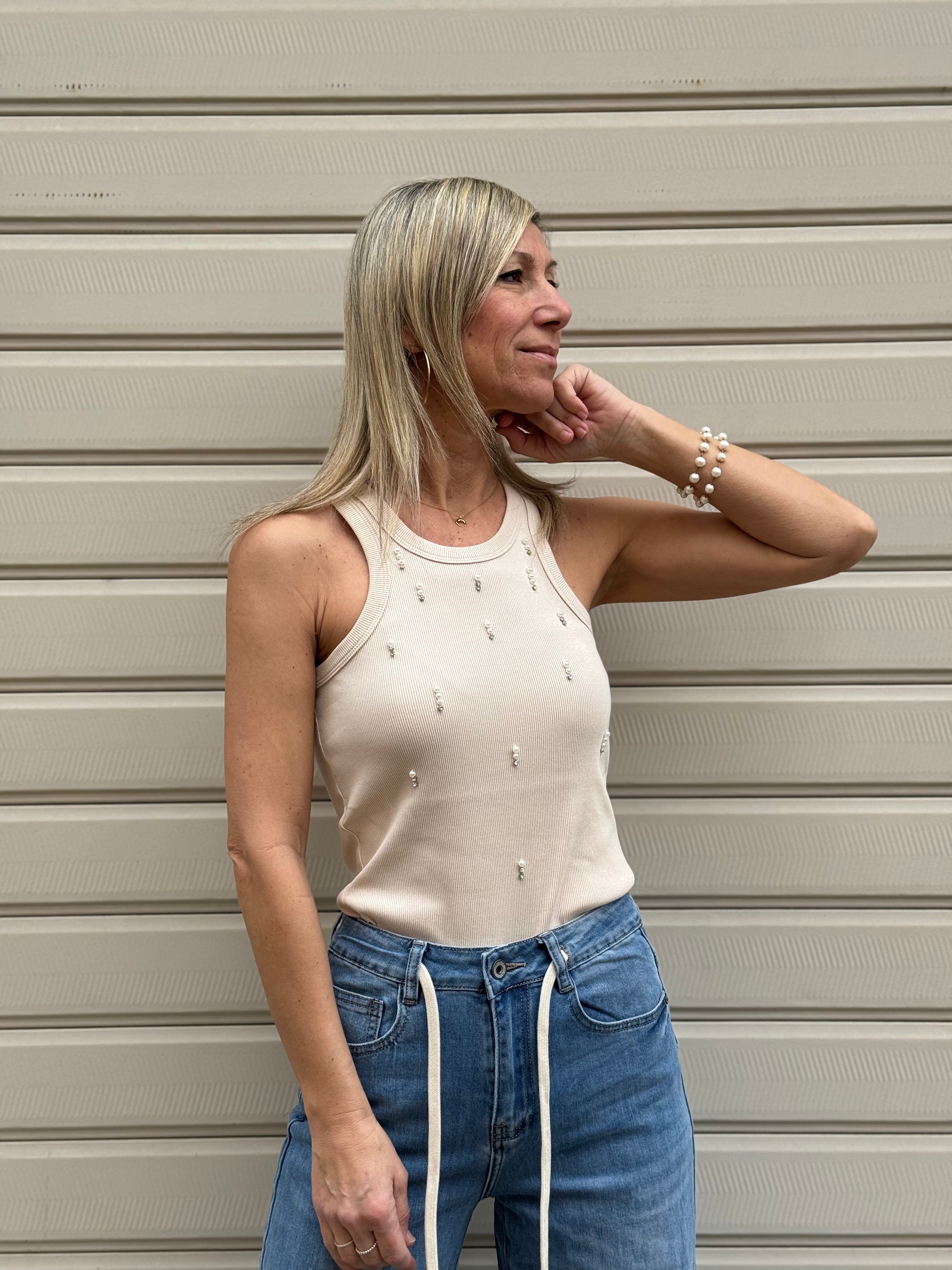 Canotta americana perle Mimì