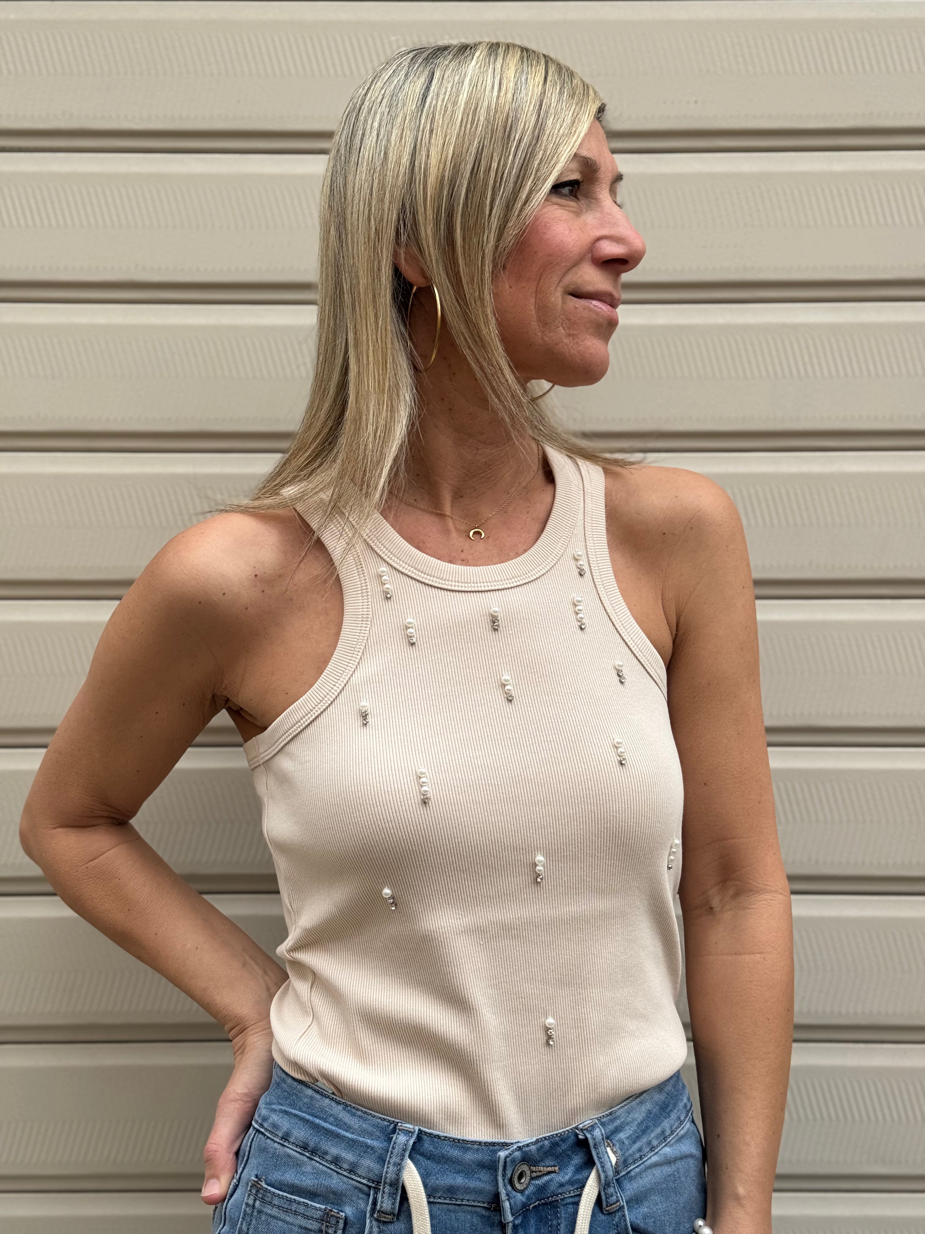 Canotta americana perle Mimì