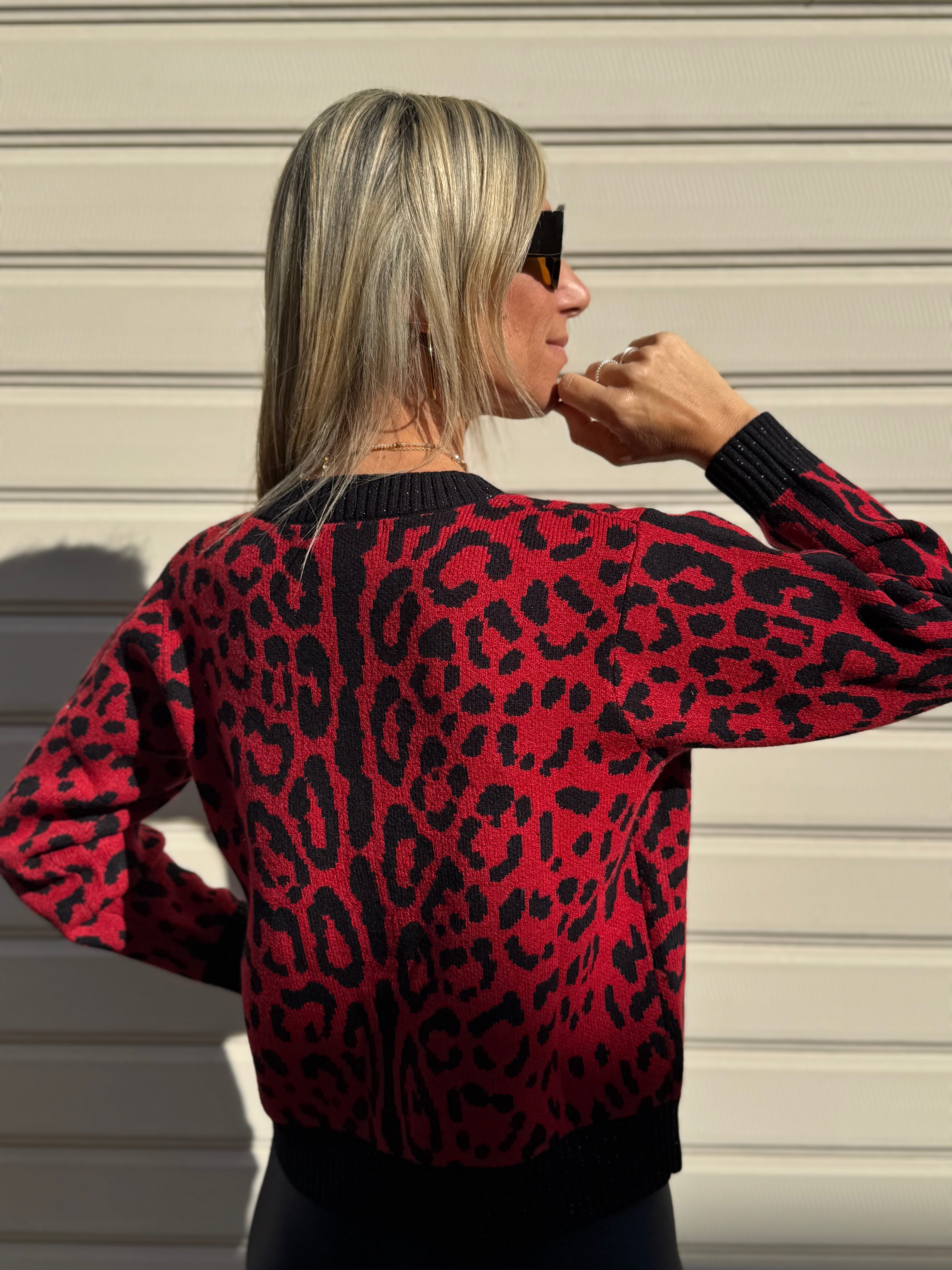 Cardigan maculato rosso