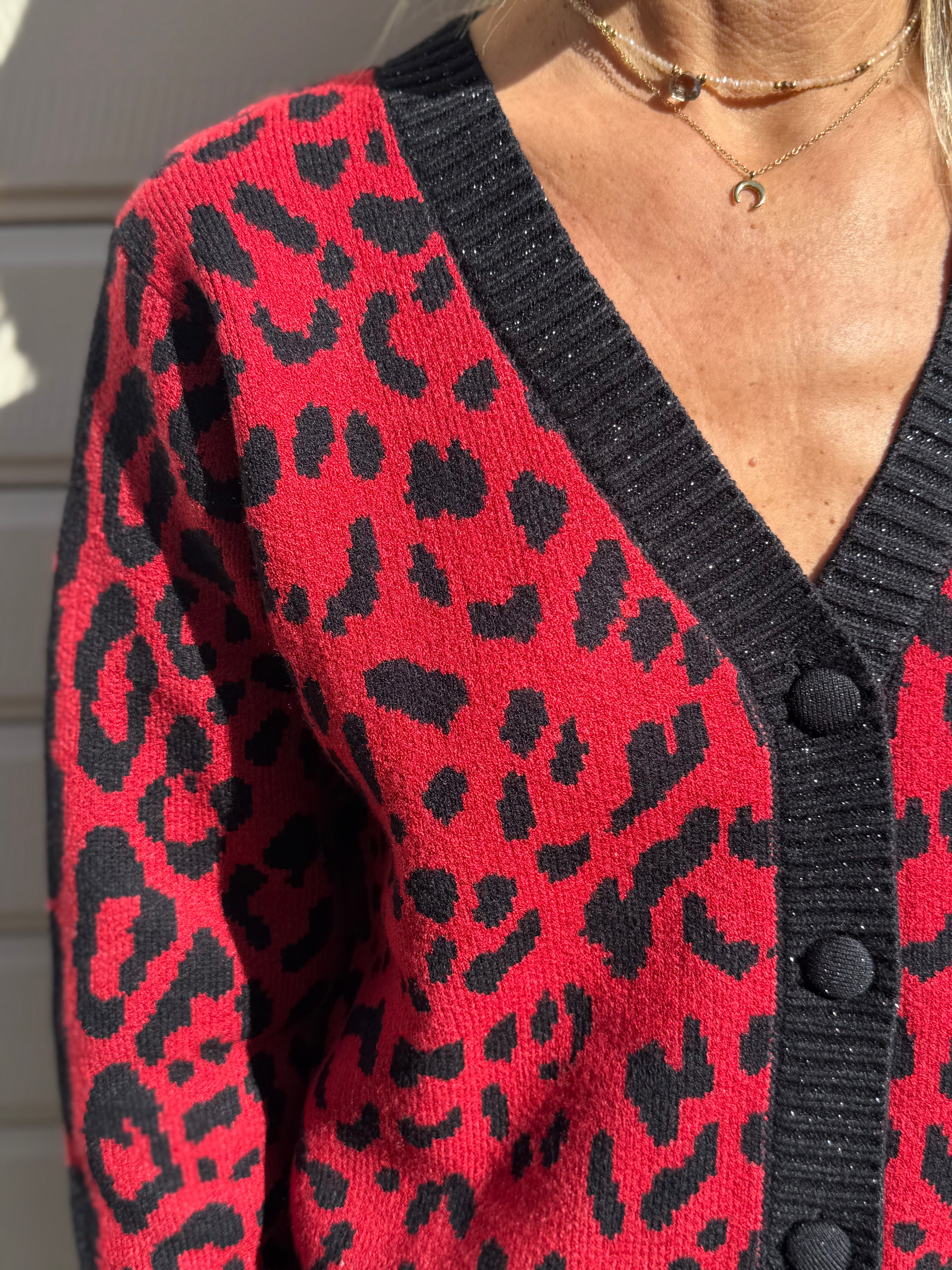 Cardigan maculato rosso