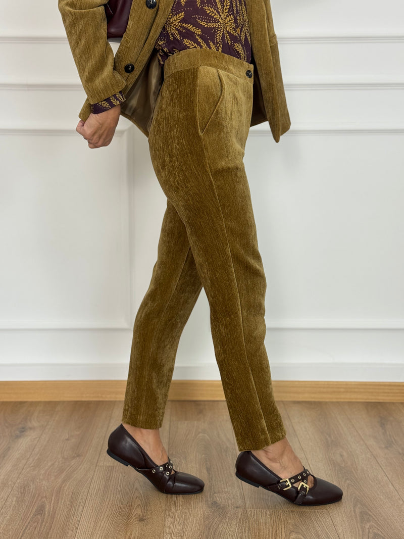 Pantalone sigaretta velluto mimì