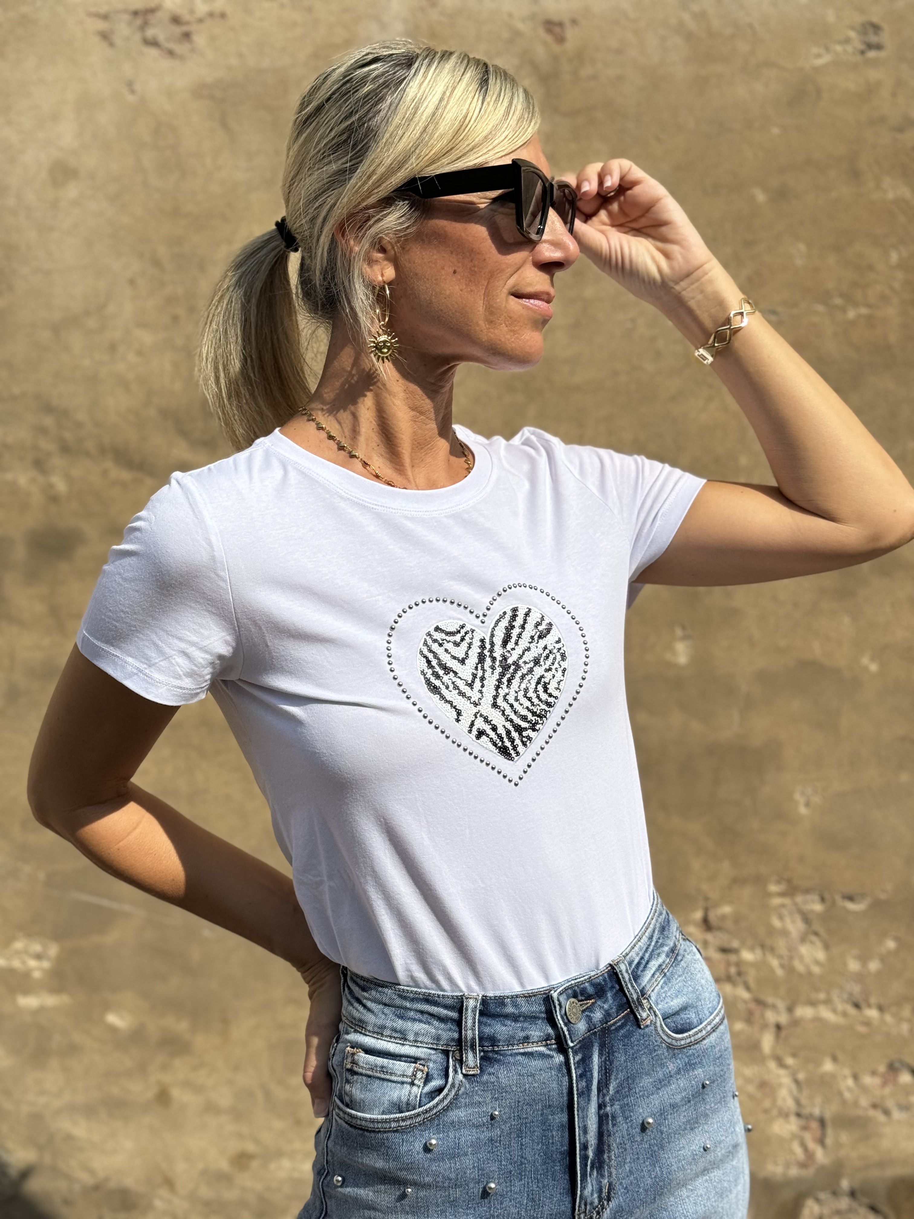 Tshirt Cuore Zebrato