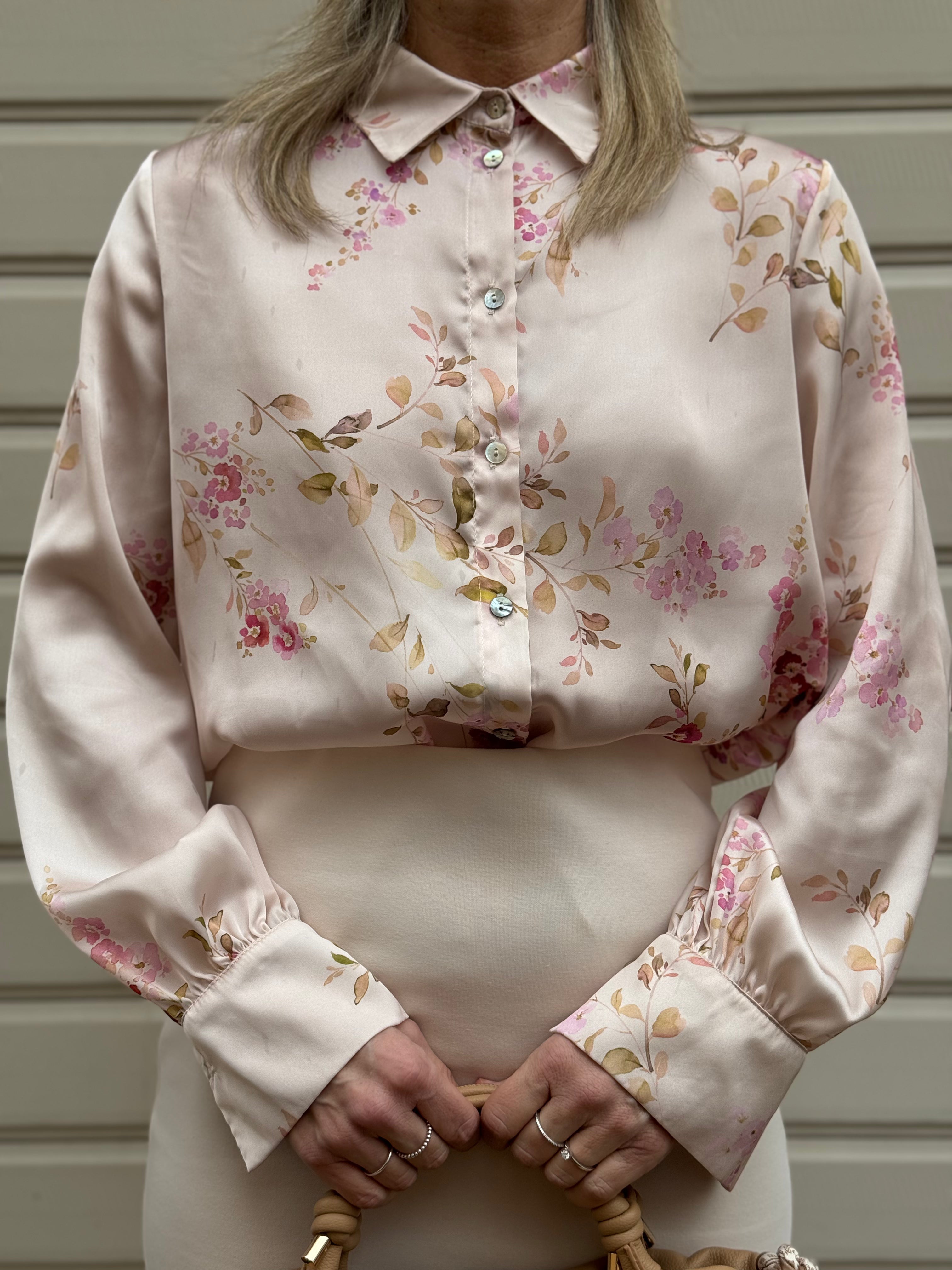 Camicia raso fiori mimì