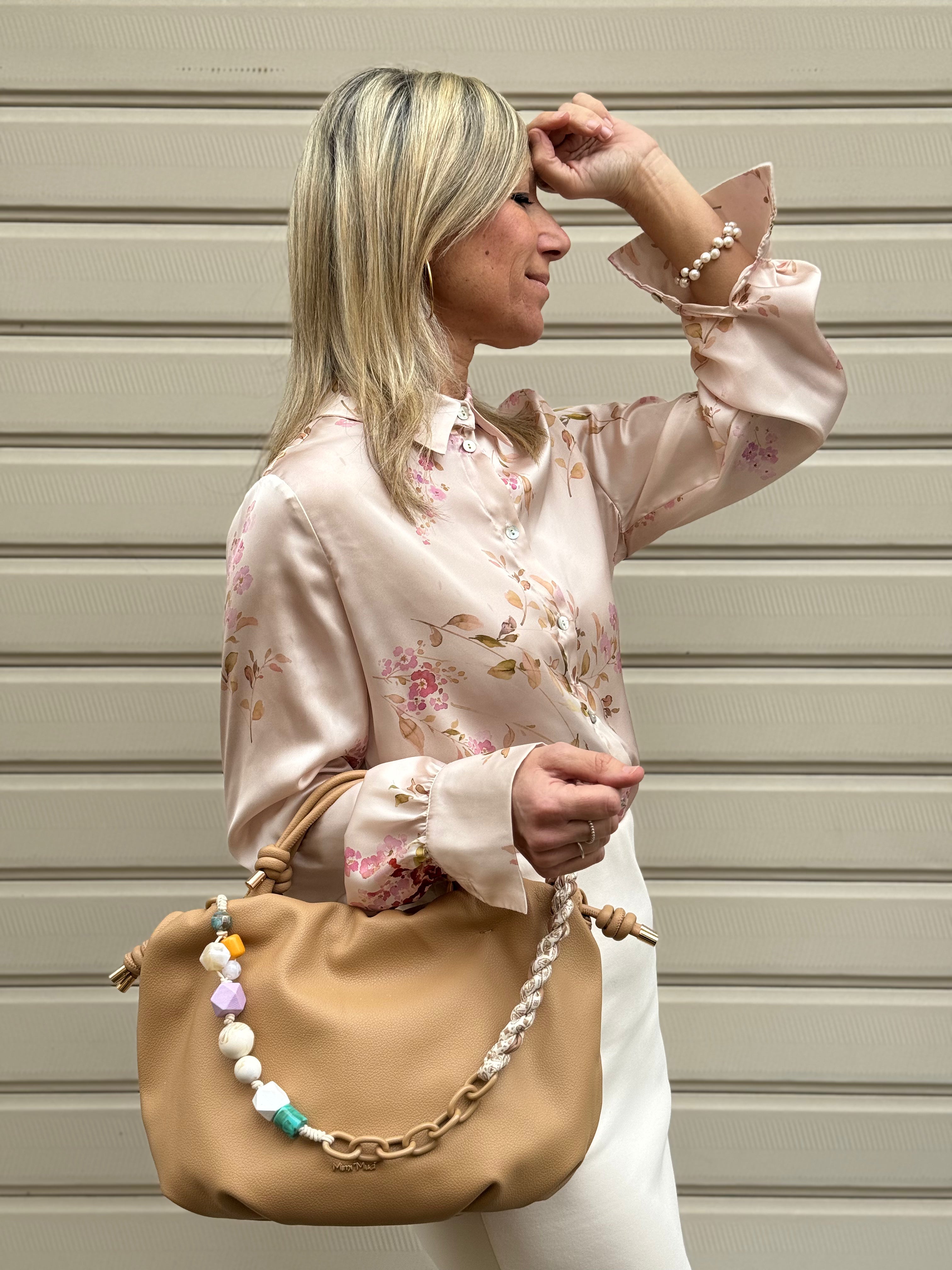 Camicia raso fiori mimì