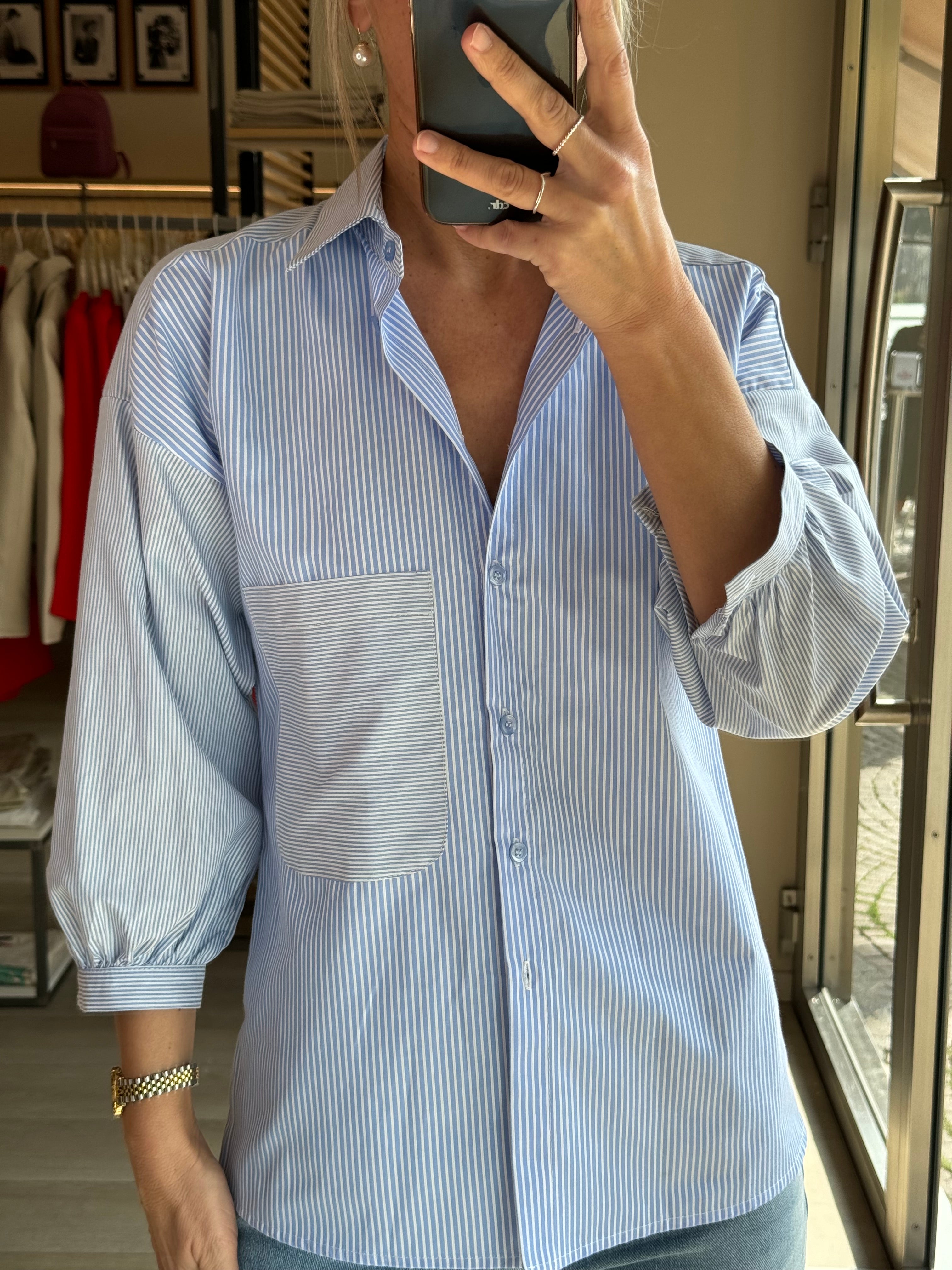 Camicia Gessata Azzurra