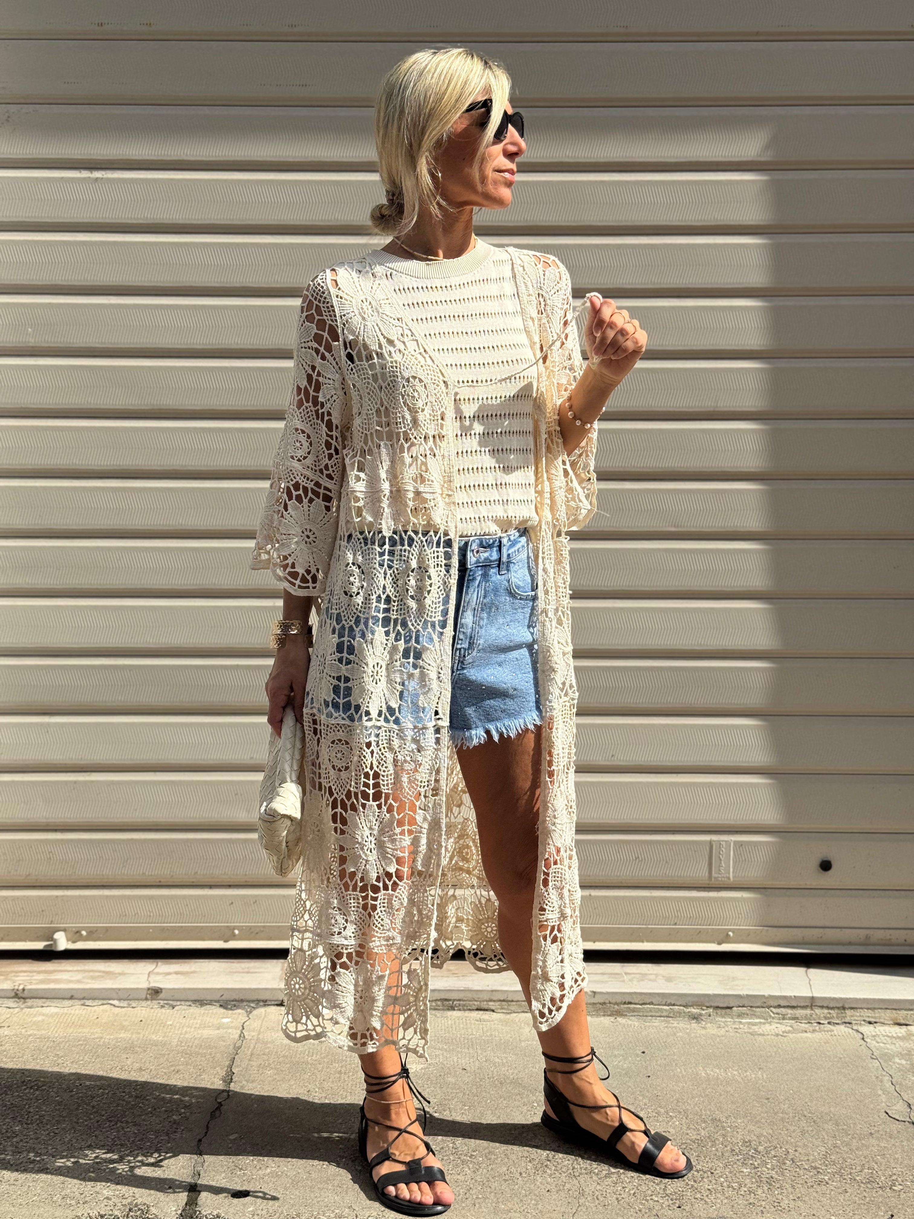 Maxi Cardigan Uncinetto