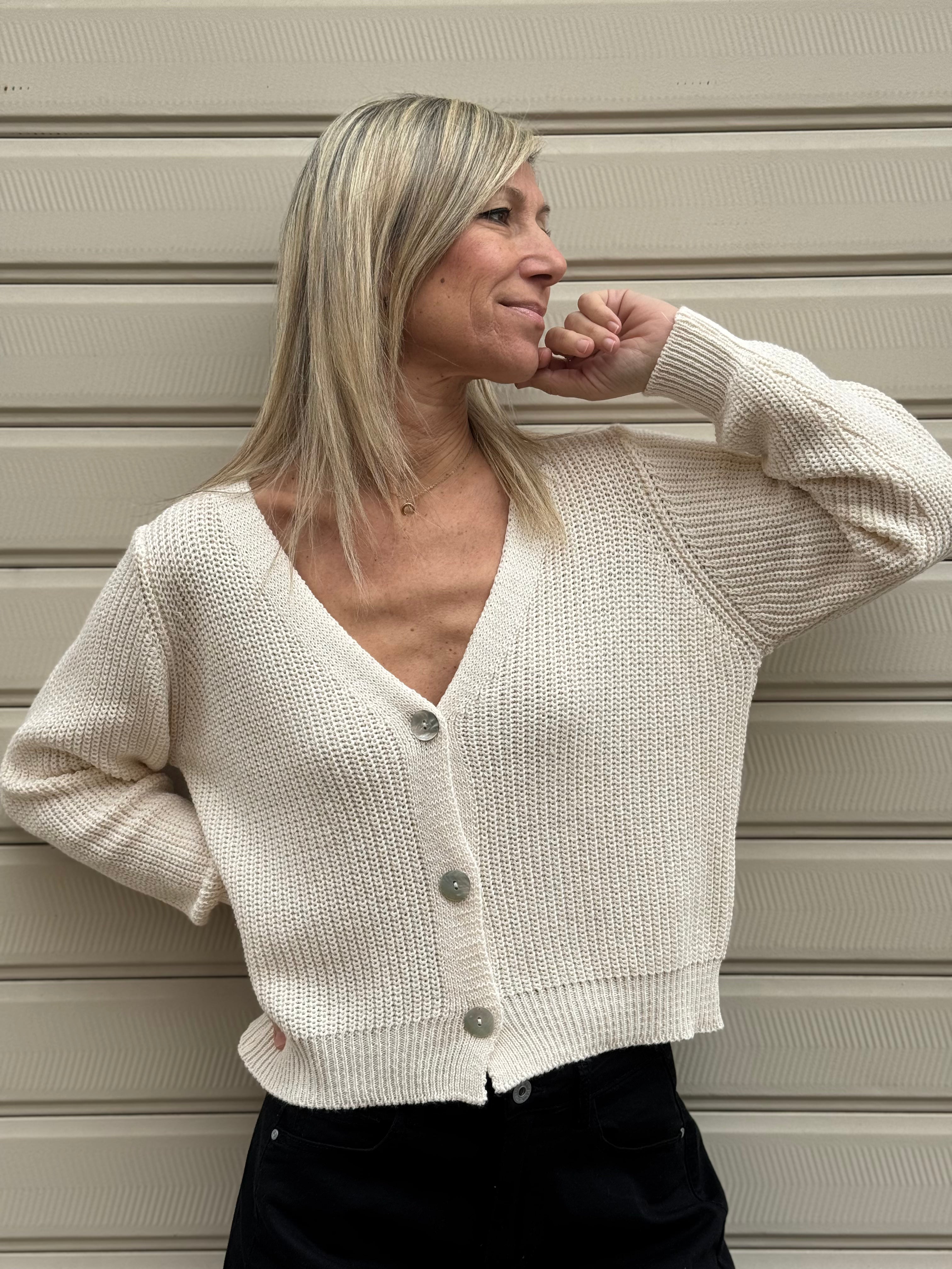 Cardigan punto pannocchia adora