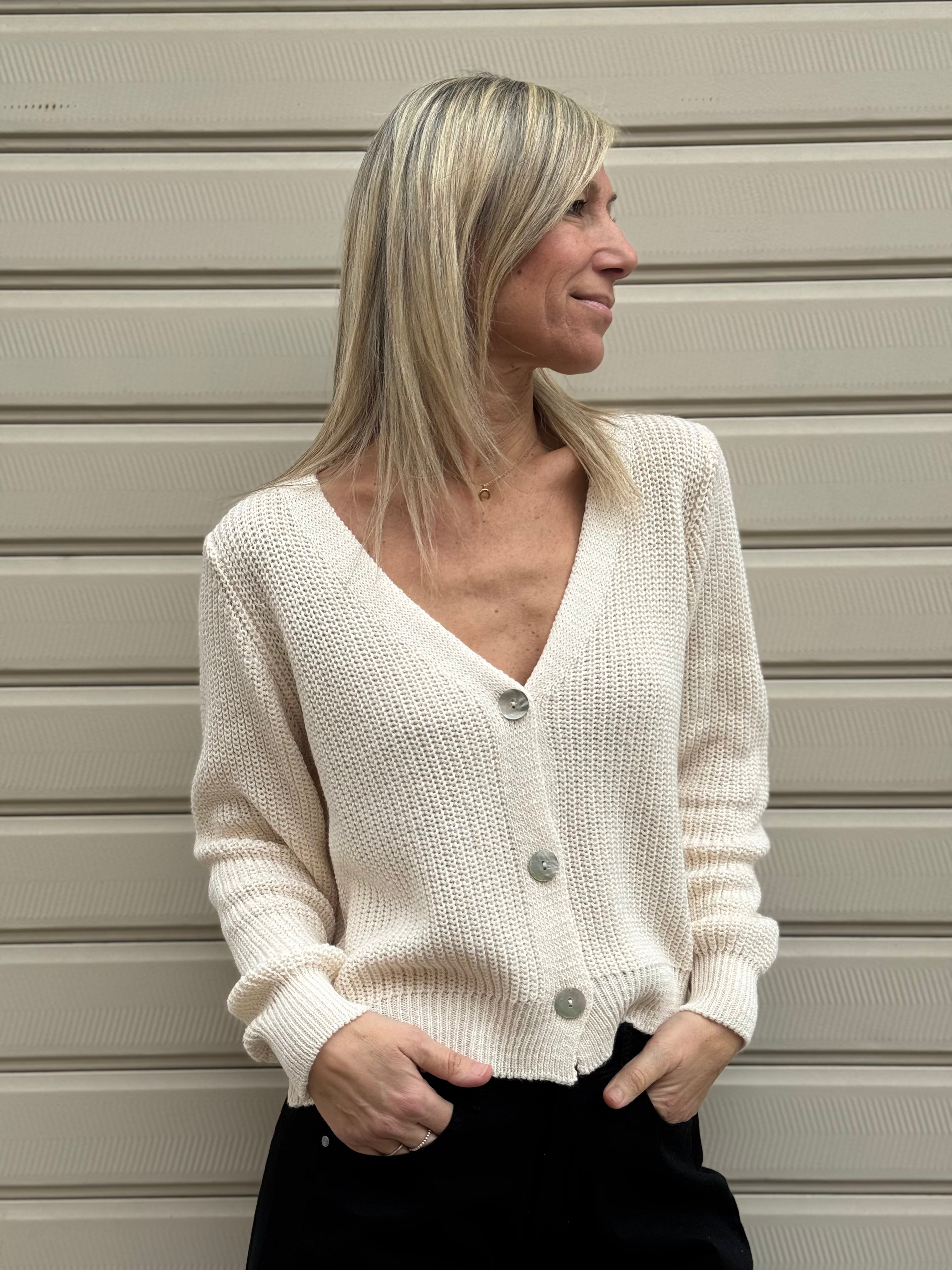 Cardigan punto pannocchia adora