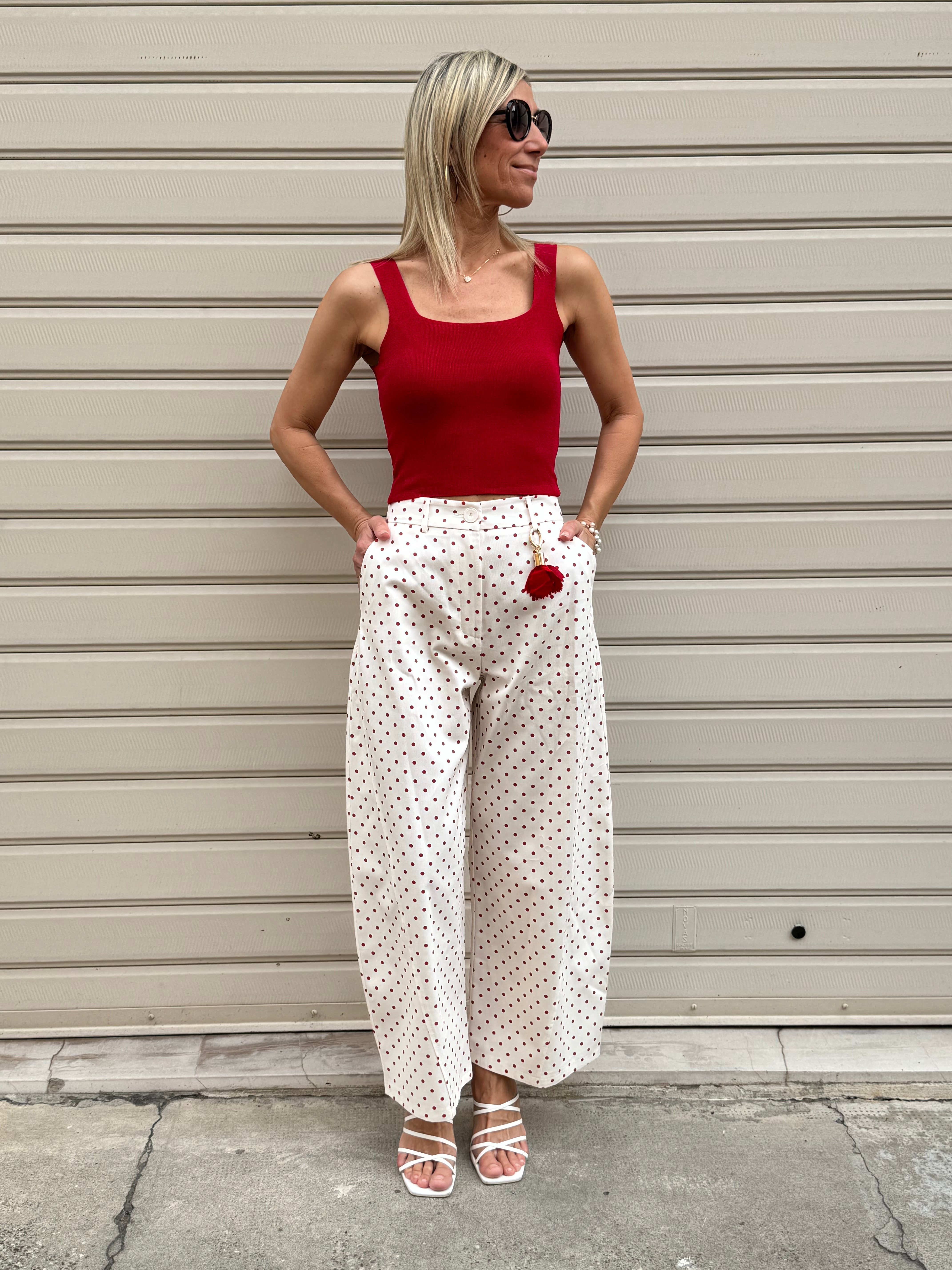 Pantalone barrel pois imperial