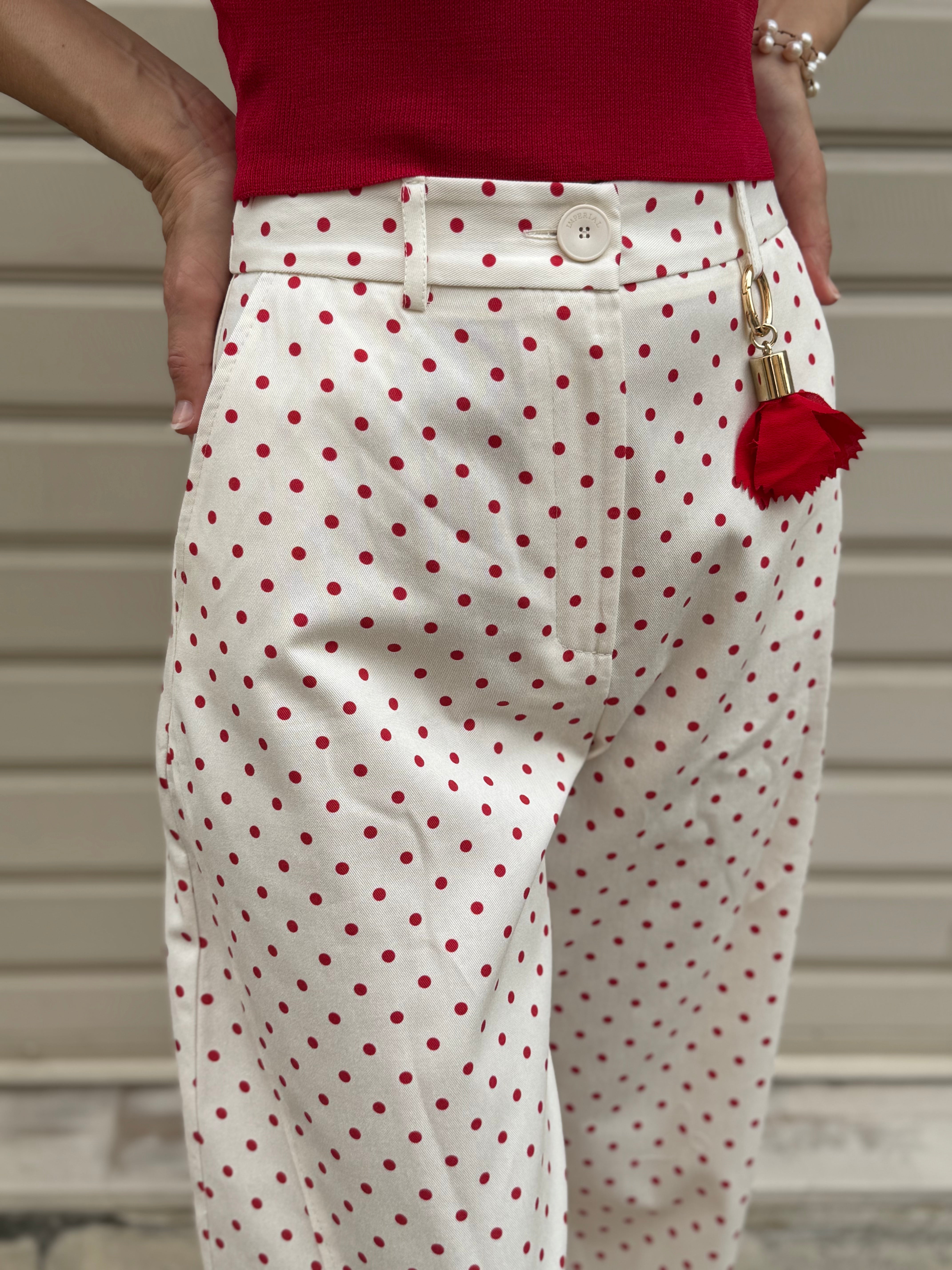 Pantalone barrel pois imperial