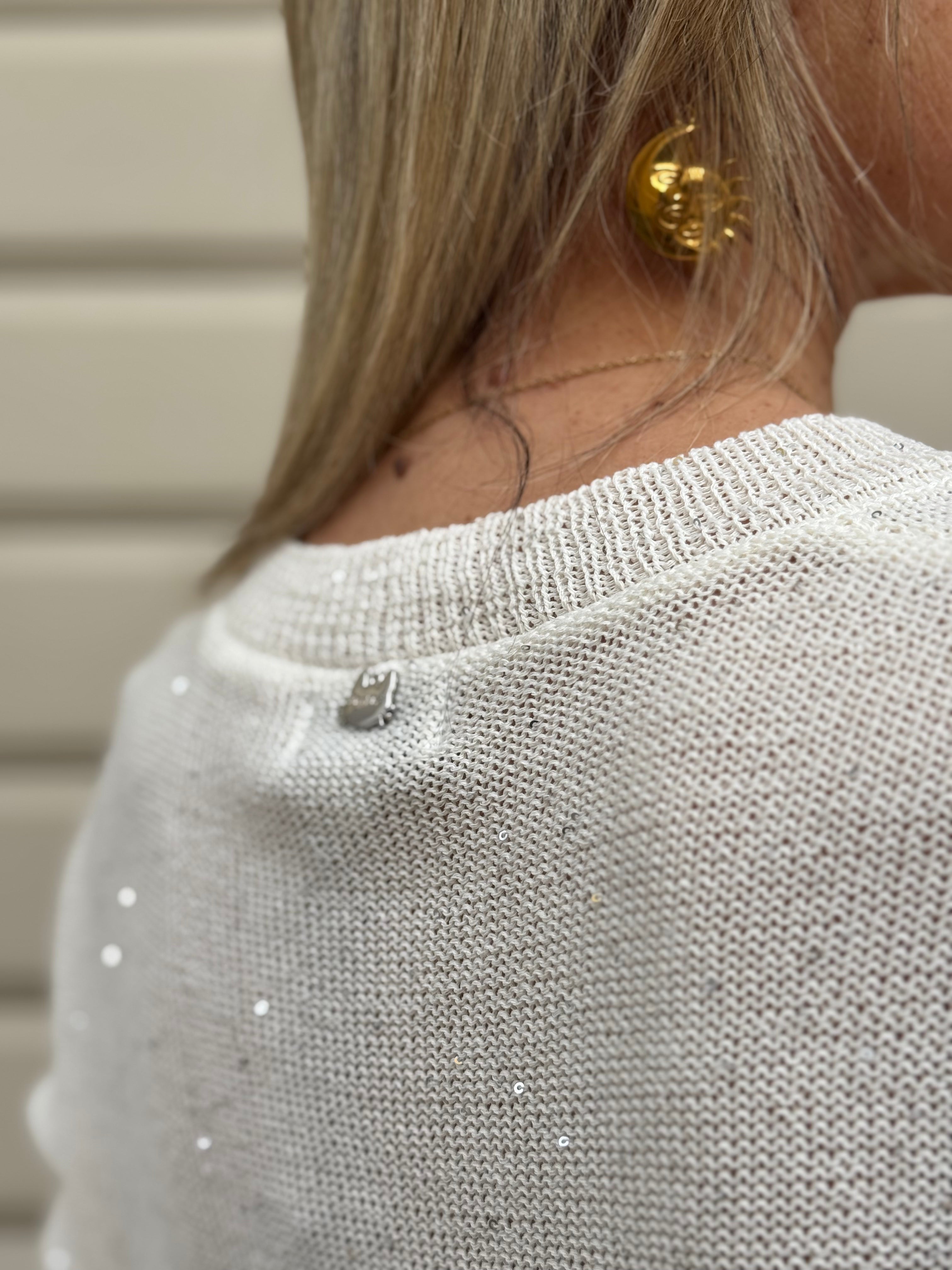 Maglia manica corta micro paillettes mimì