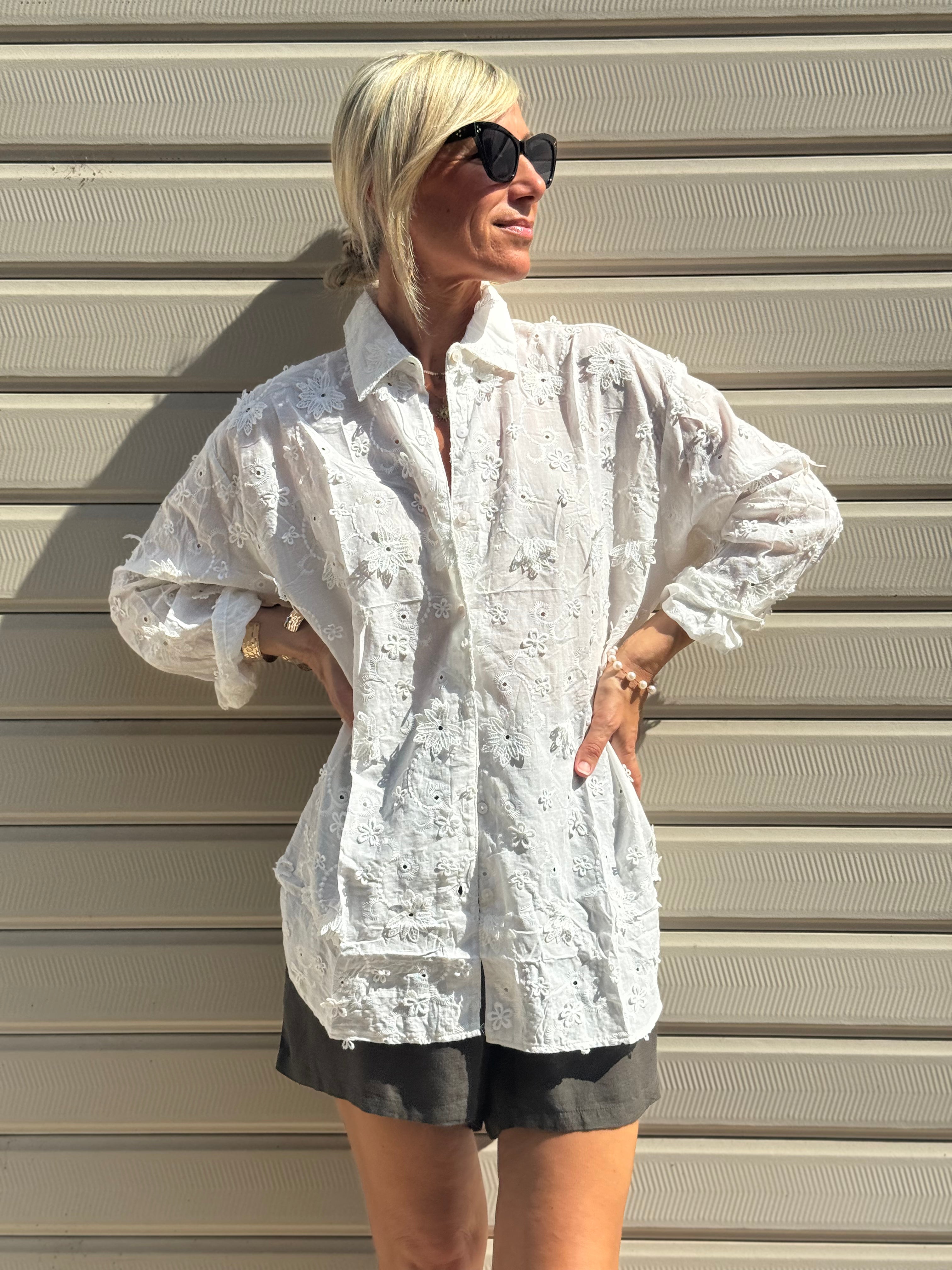 Camicia Cotone Ricami