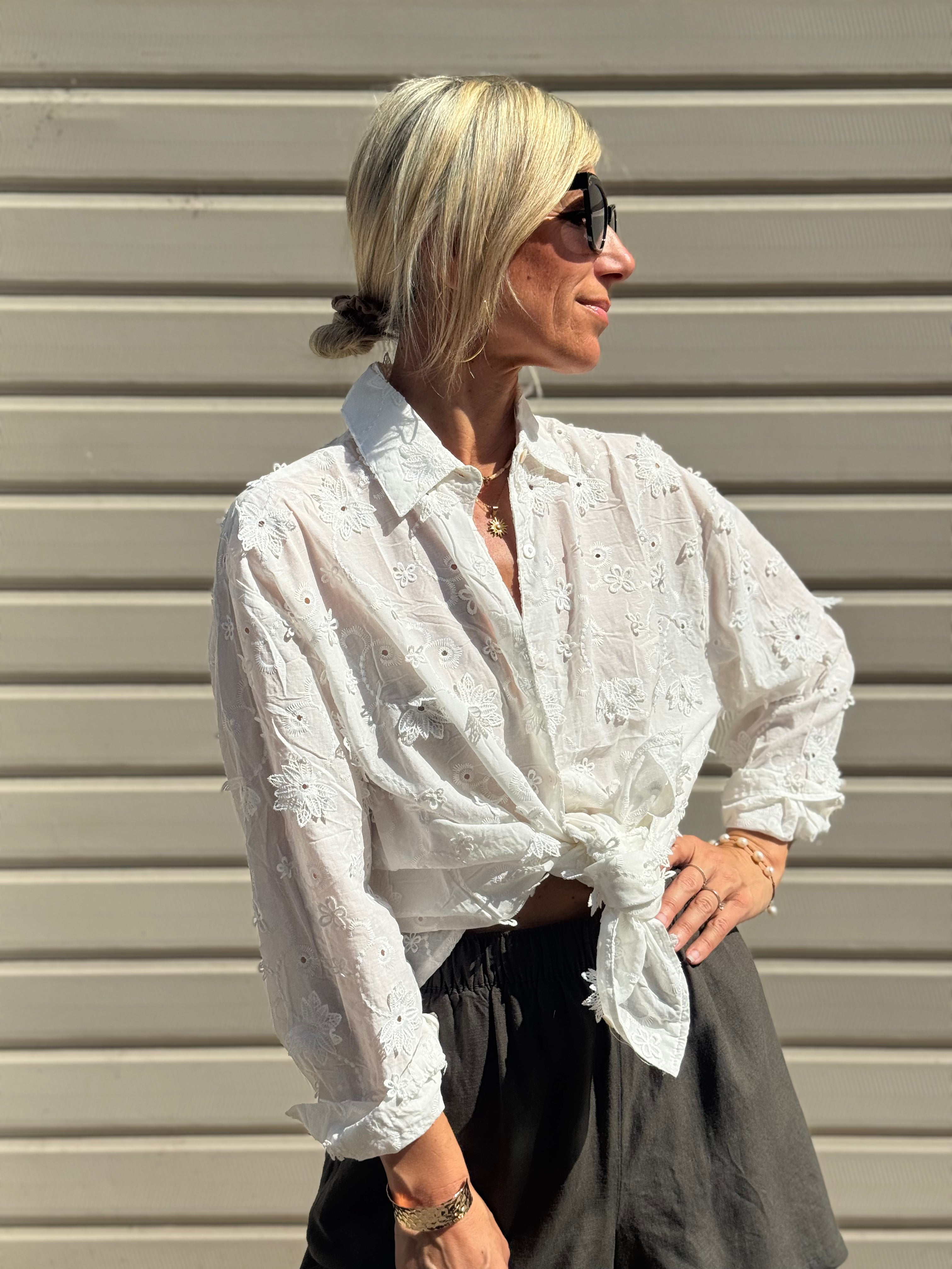 Camicia Cotone Ricami