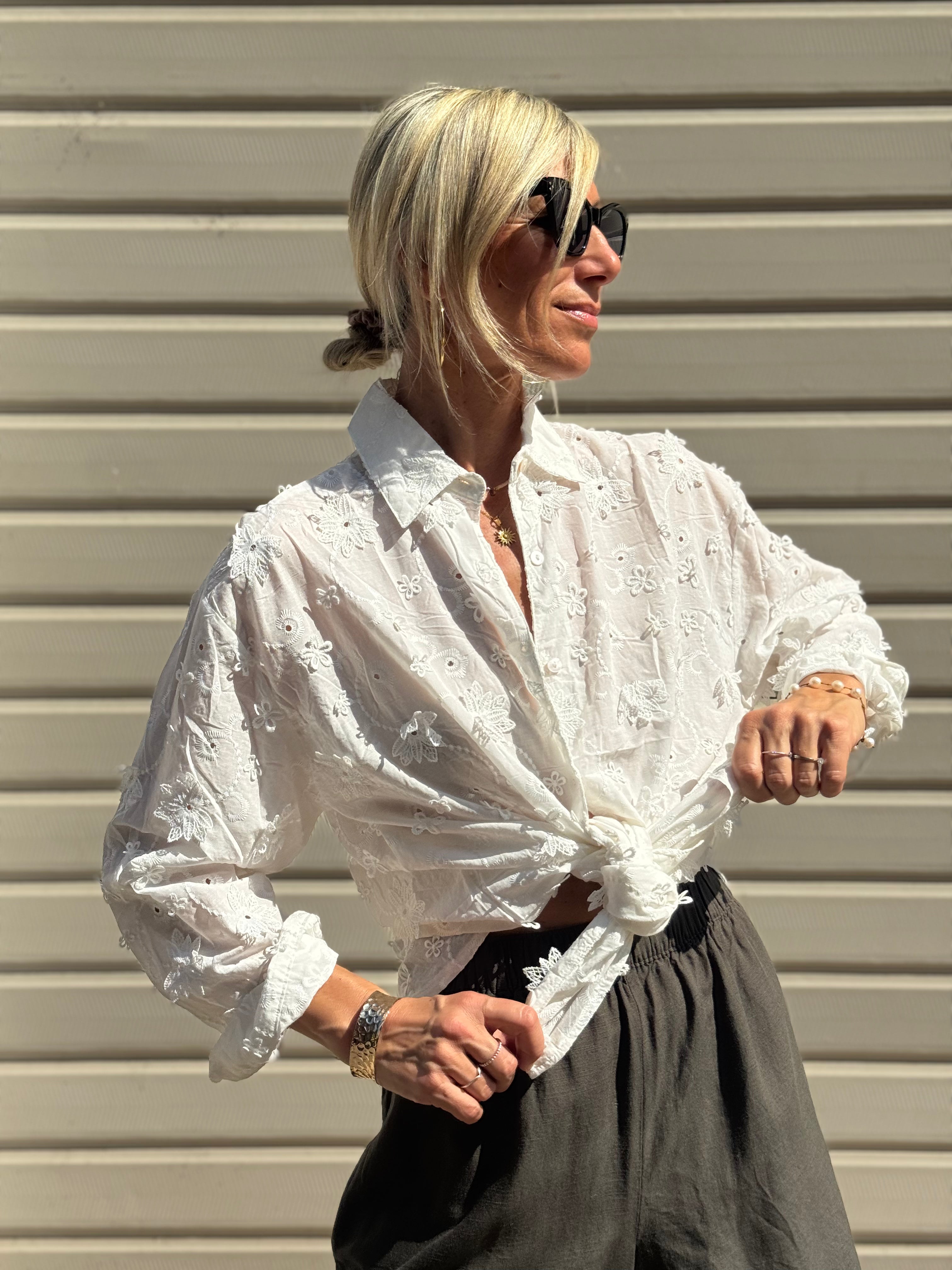 Camicia Cotone Ricami