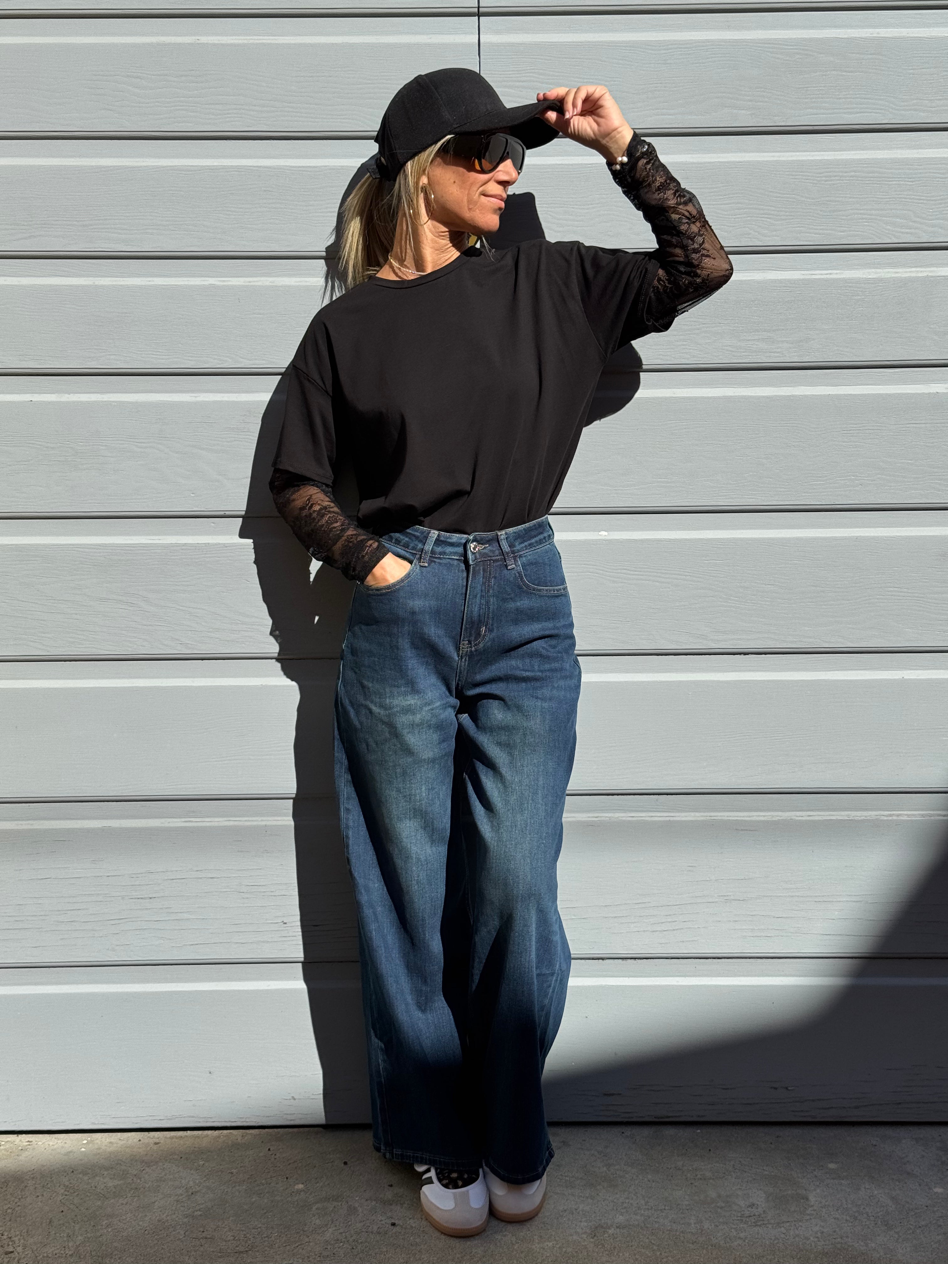 Jeans palazzo blu adora