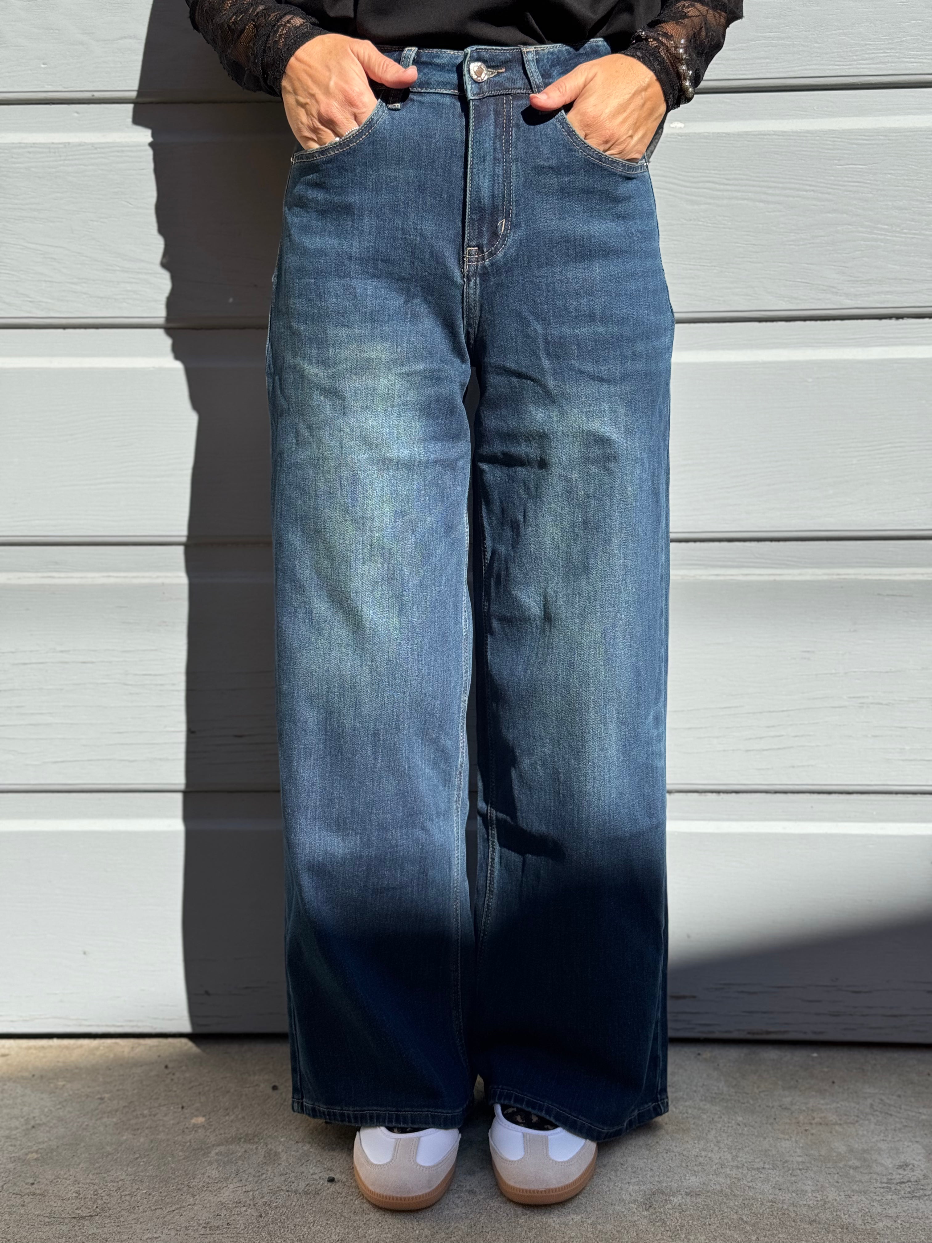 Jeans palazzo blu adora