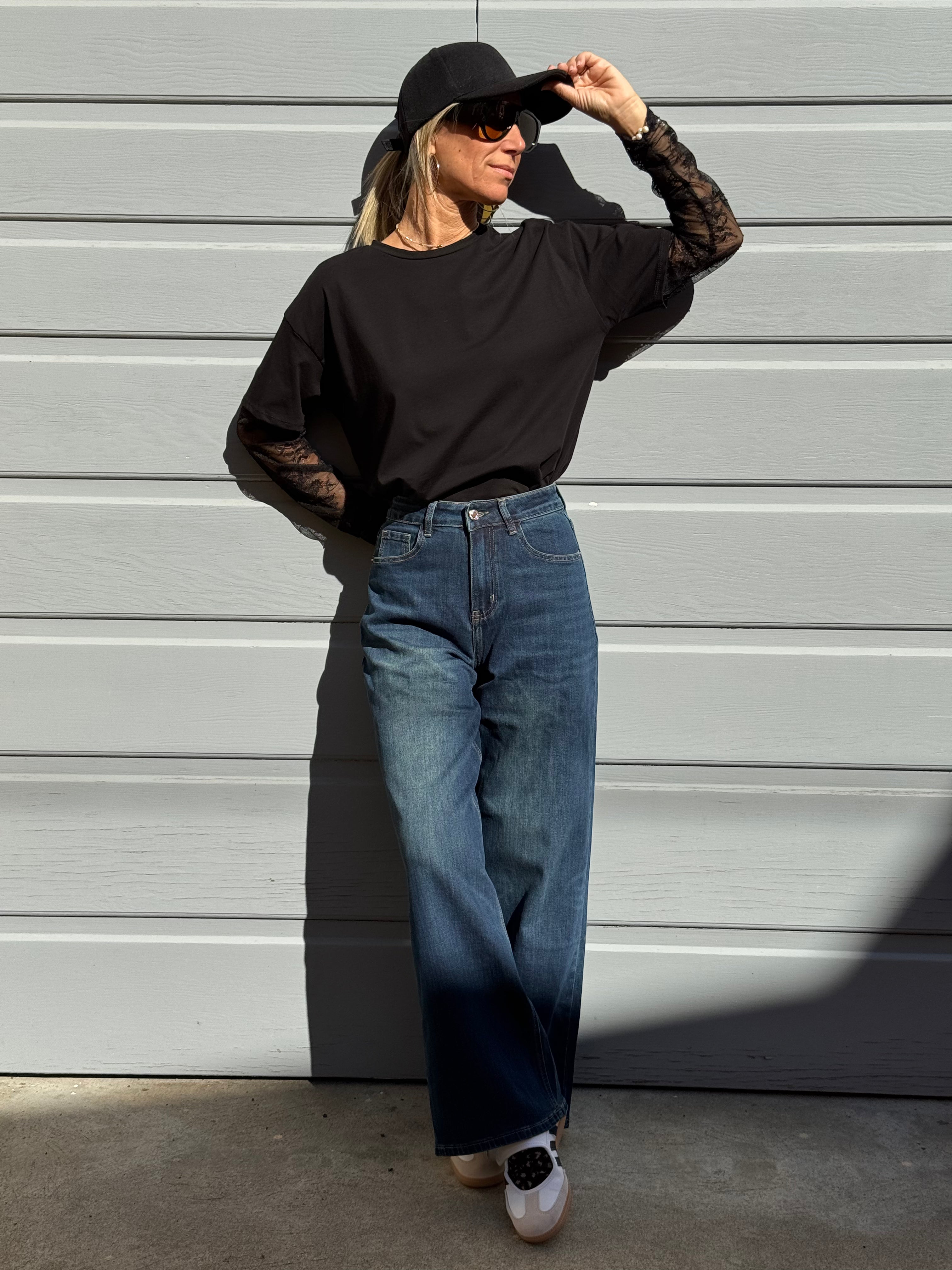 Jeans palazzo blu adora