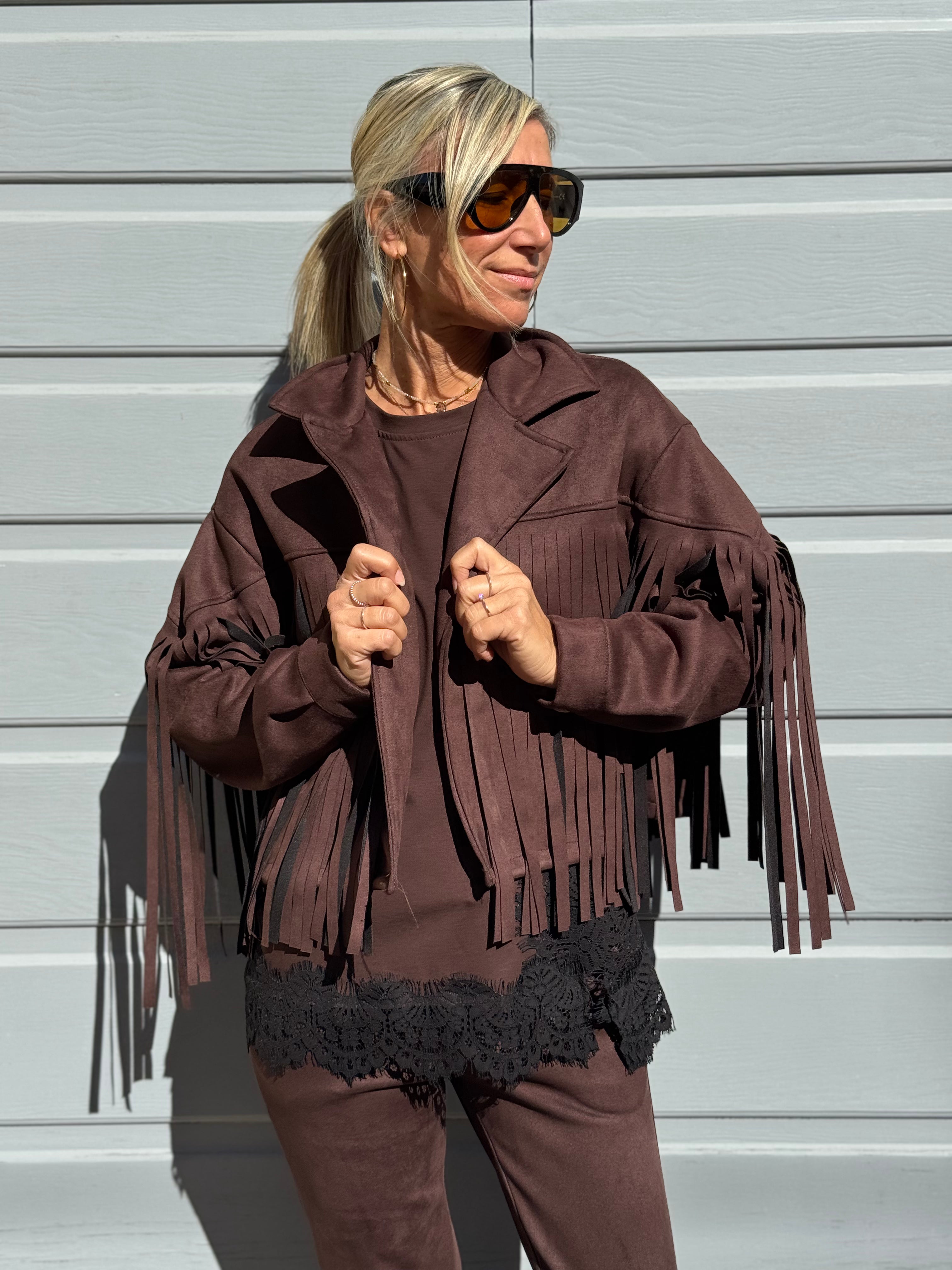 Giacca dainetto frange