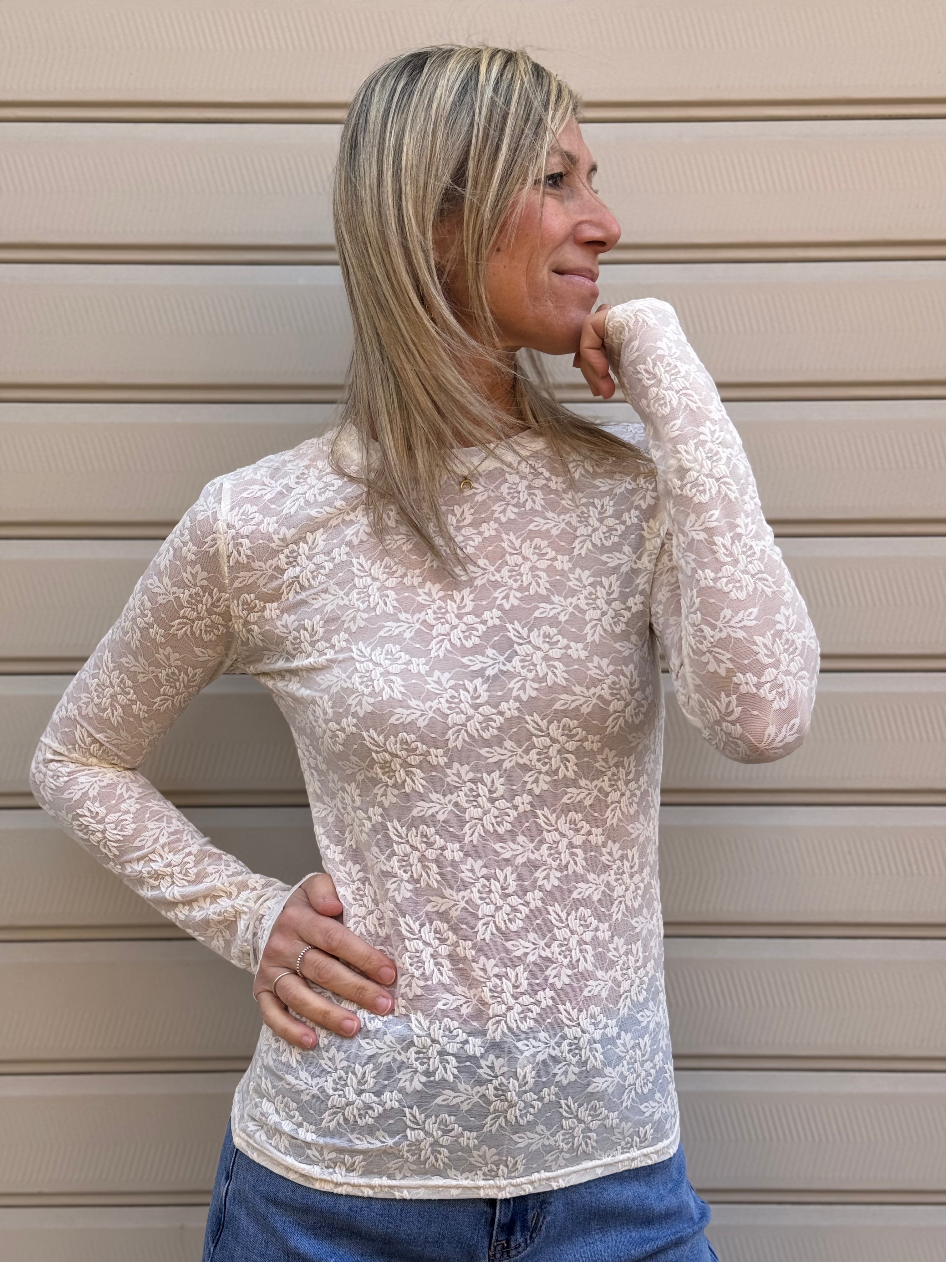 Maglia pizzo devorè adora